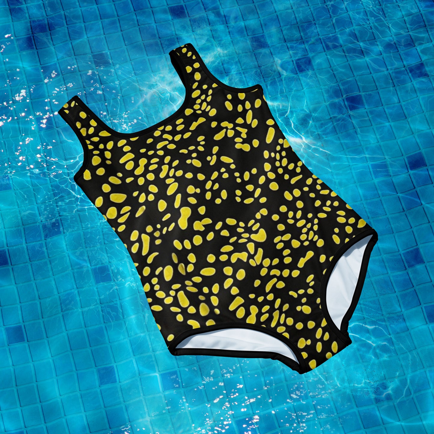 Yellow Dots Adire Youth Swimsuit