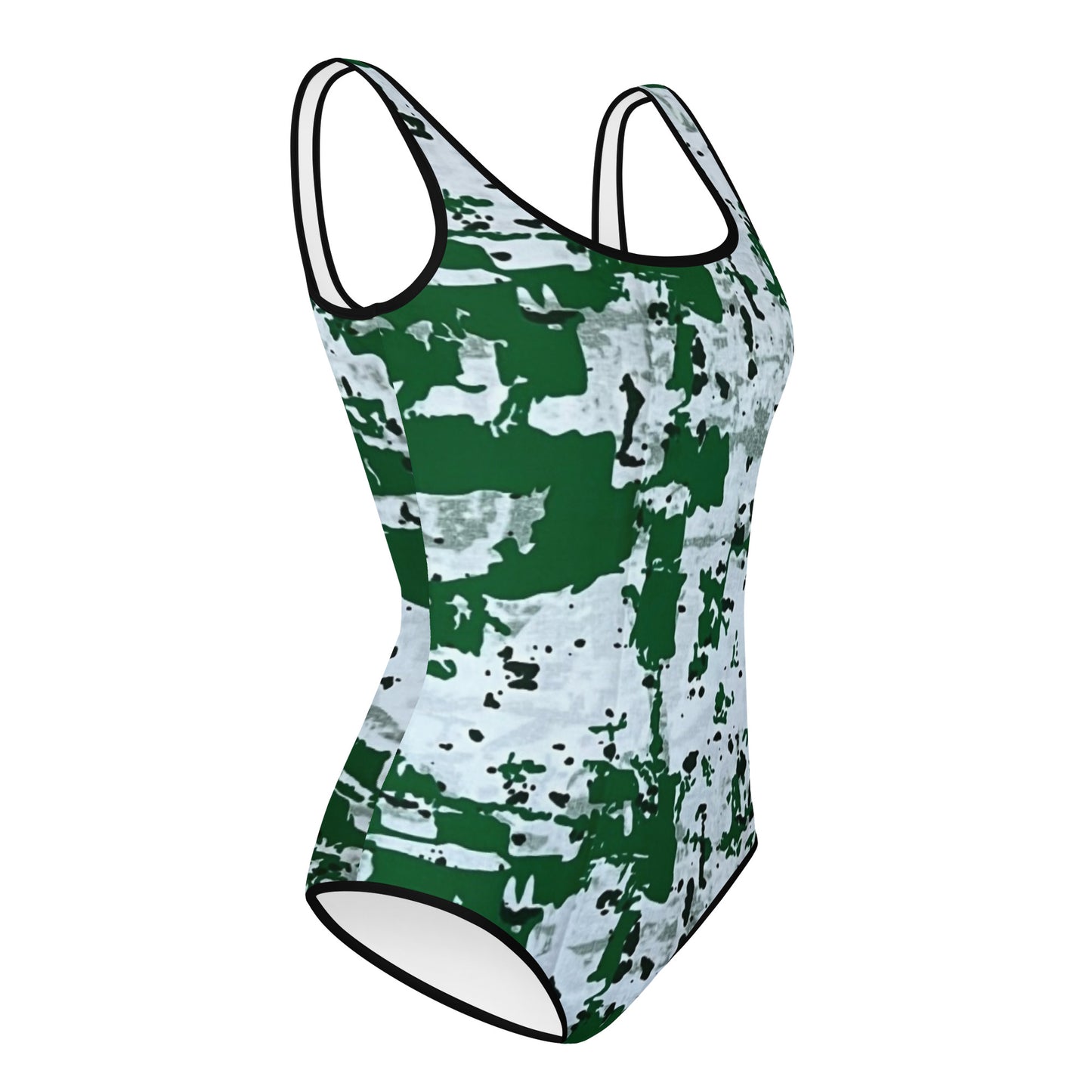 Green Camo Adire Youth Swimsuit