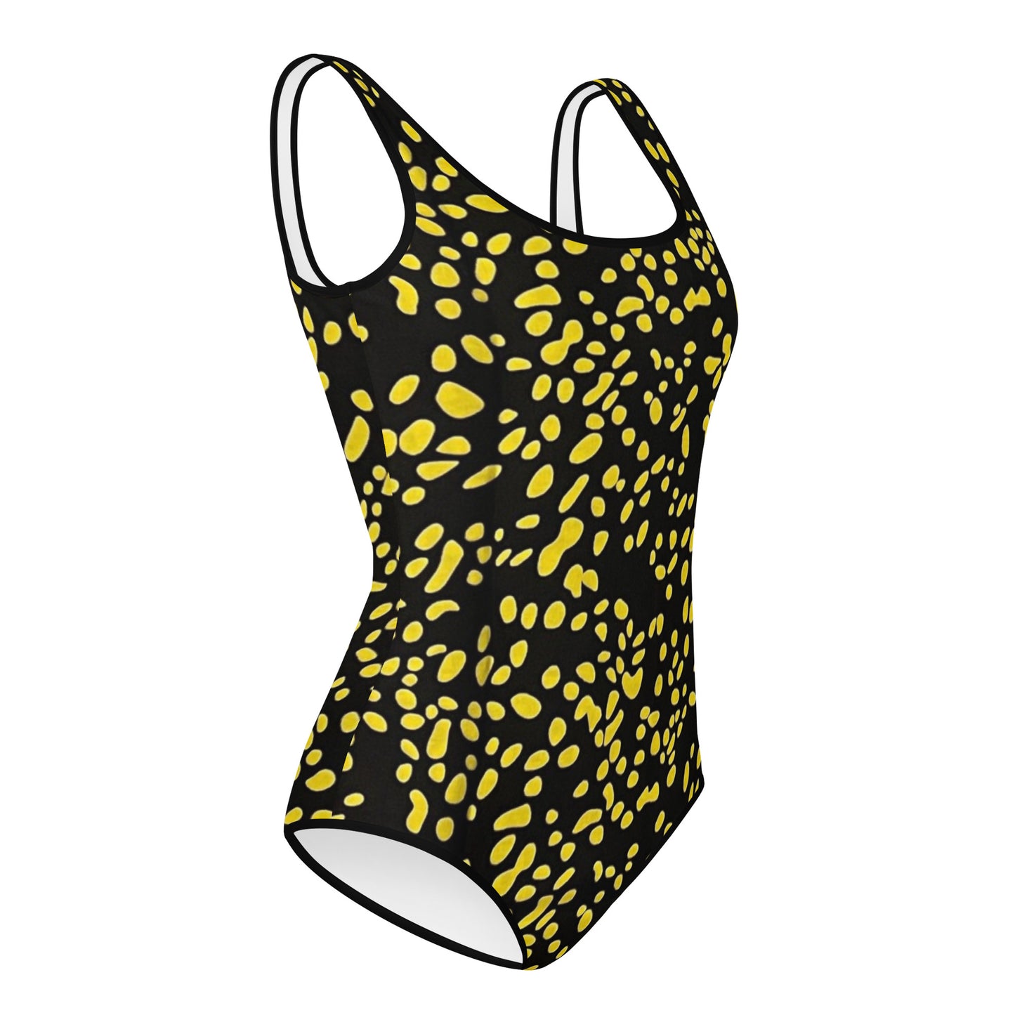 Yellow Dots Adire Youth Swimsuit