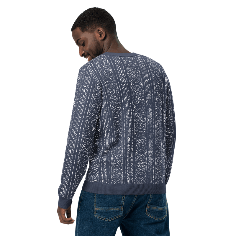 Indigo Knitted crew neck sweater