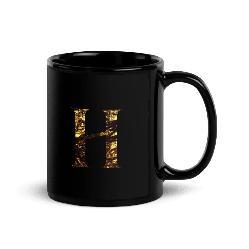 Monogram H Black Glossy Mug