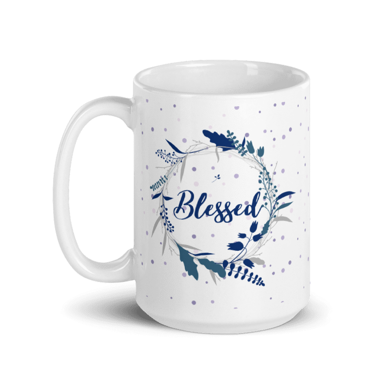 Blessed 15oz White glossy mug