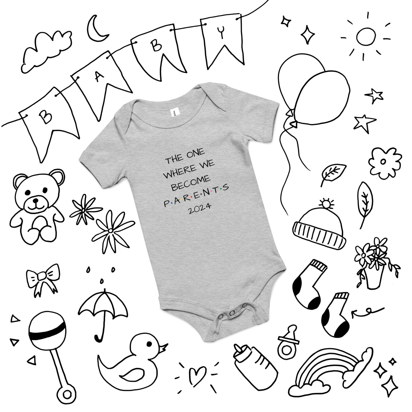 The One Where We Become Parents 2024 Baby Short Sleeve One Piece