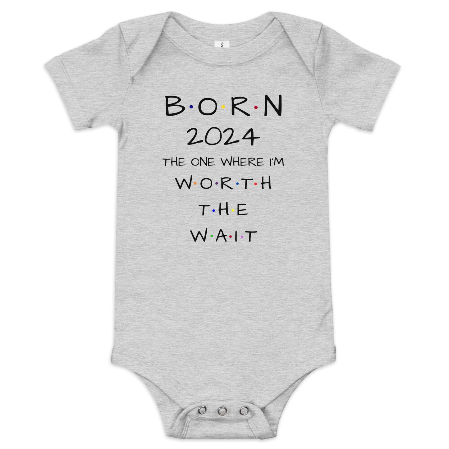 BORN 2024 Baby Short Sleeve One Piece With Cute Message