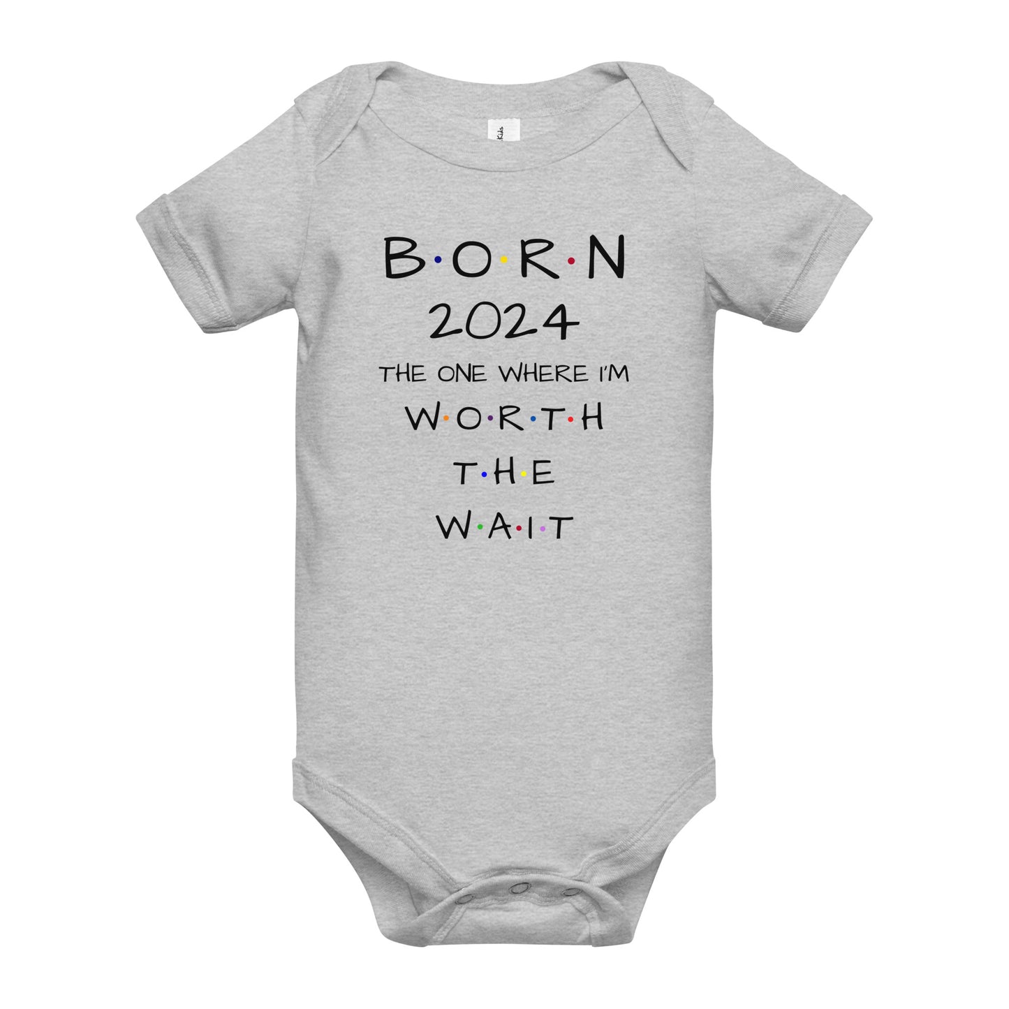 BORN 2024 Baby Short Sleeve One Piece With Cute Message