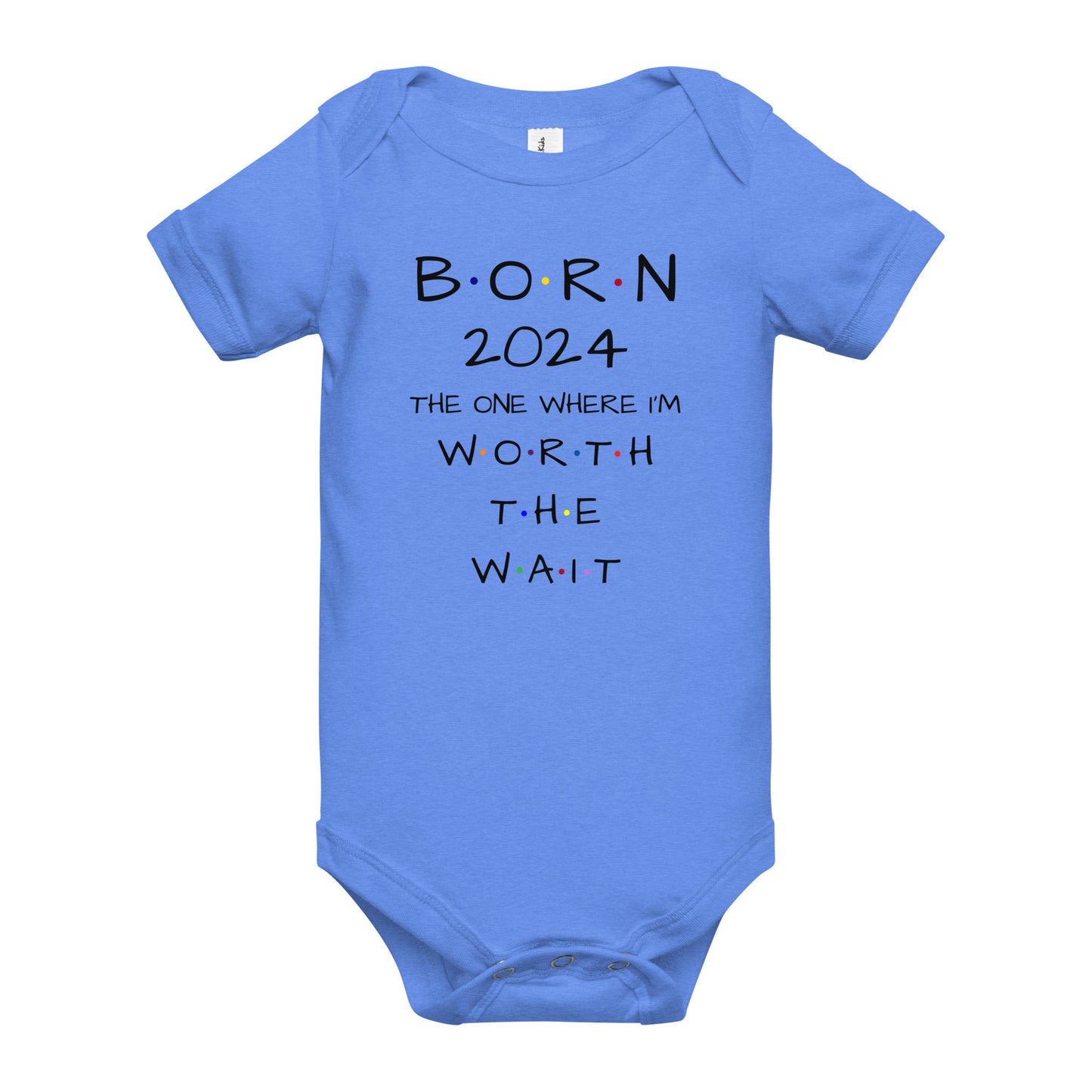 BORN 2024 Baby Short Sleeve One Piece With Cute Message