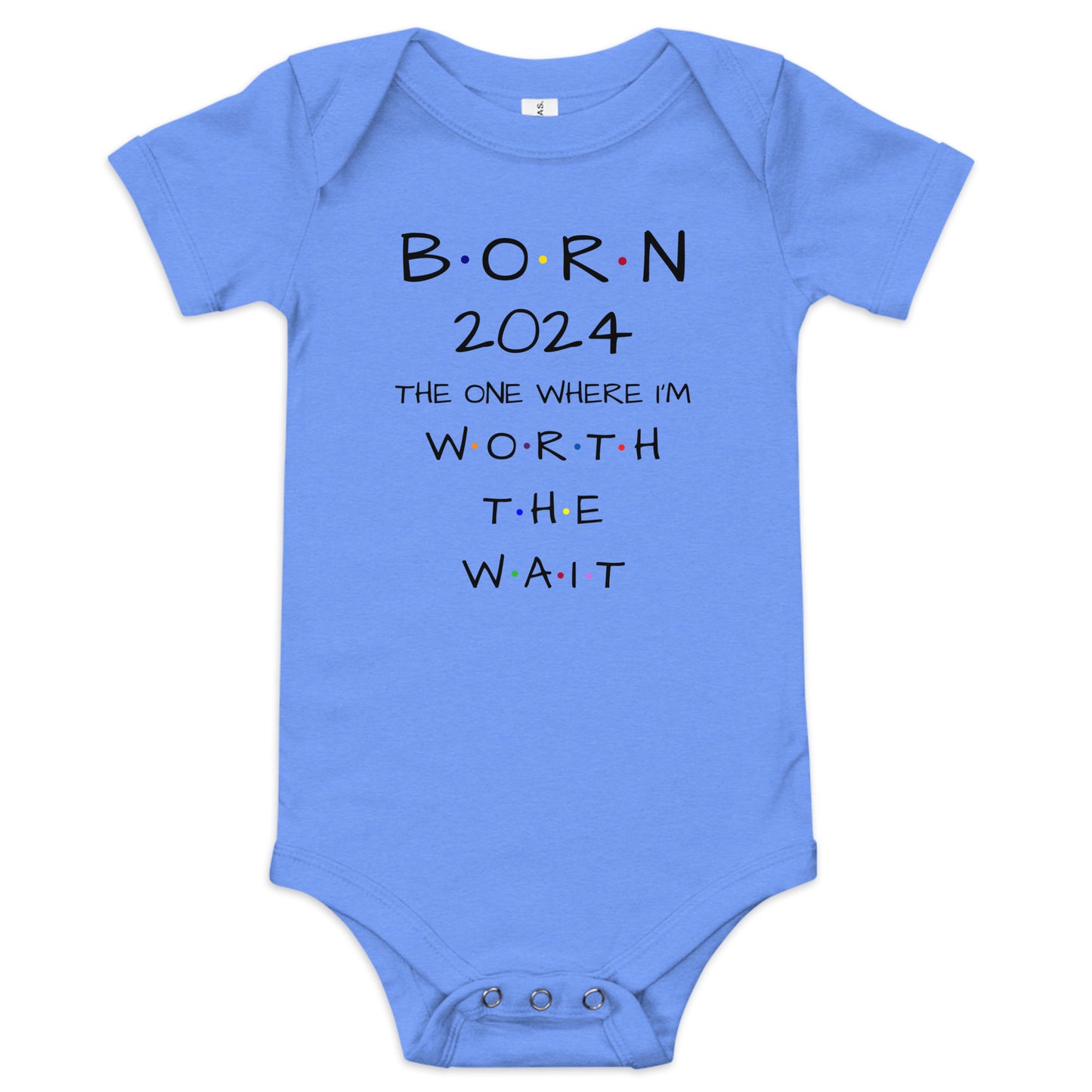 BORN 2024 Baby Short Sleeve One Piece With Cute Message