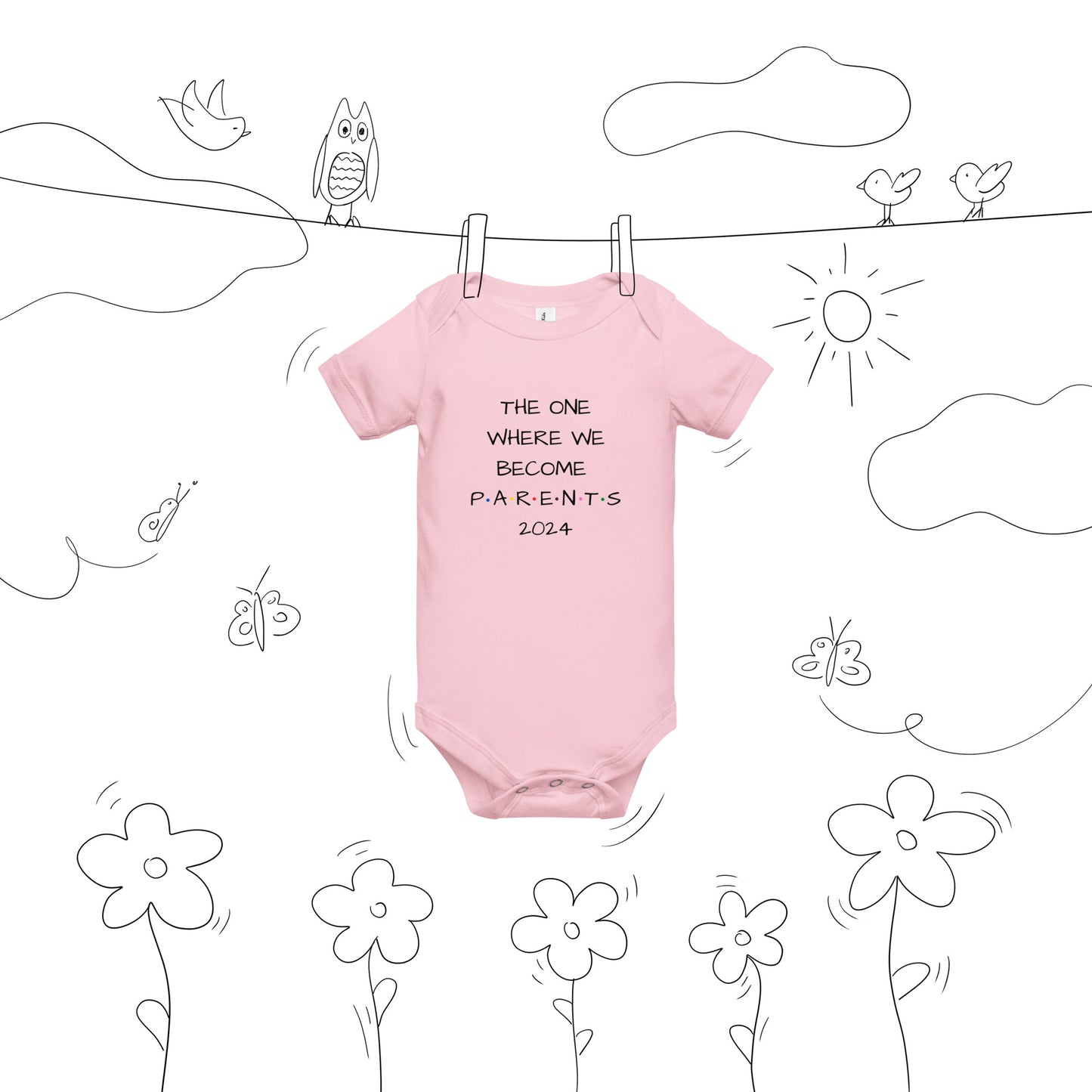 The One Where We Become Parents 2024 Baby Short Sleeve One Piece