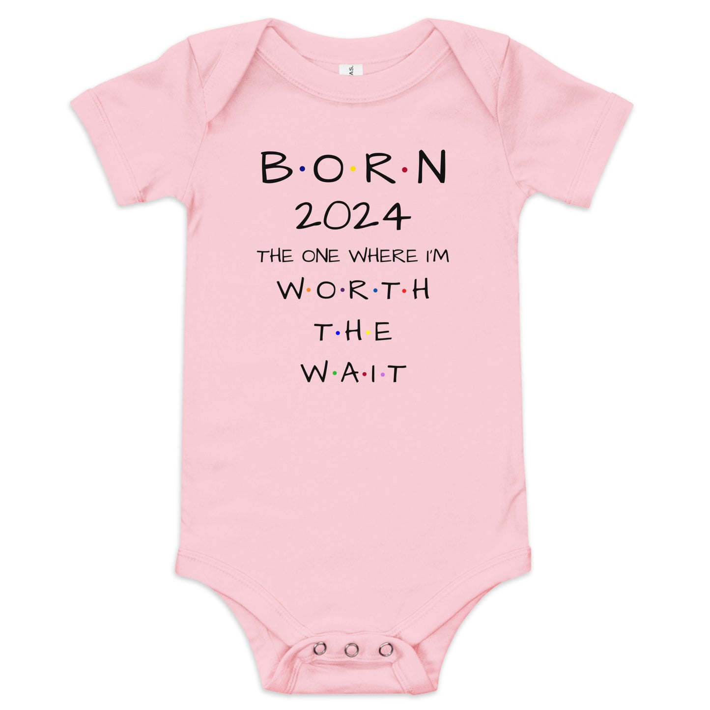 BORN 2024 Baby Short Sleeve One Piece With Cute Message