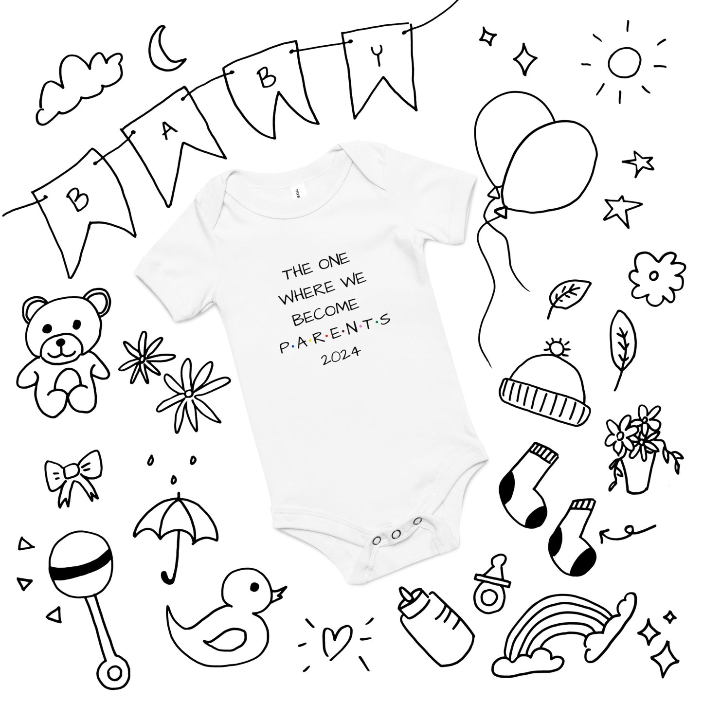 The One Where We Become Parents 2024 Baby Short Sleeve One Piece