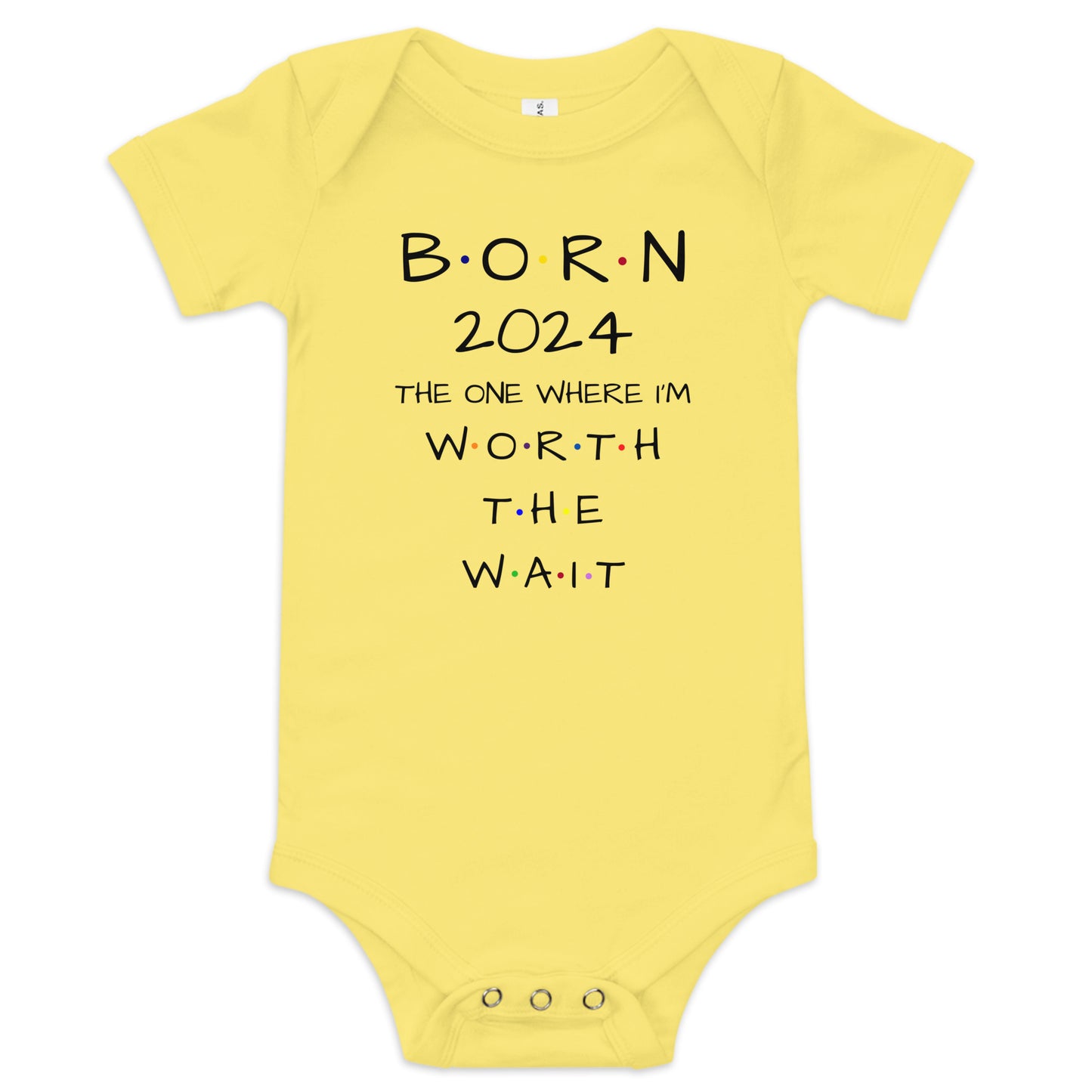 BORN 2024 Baby Short Sleeve One Piece With Cute Message