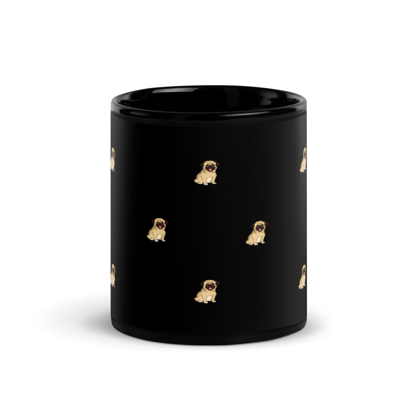 Pug Black Glossy Mug