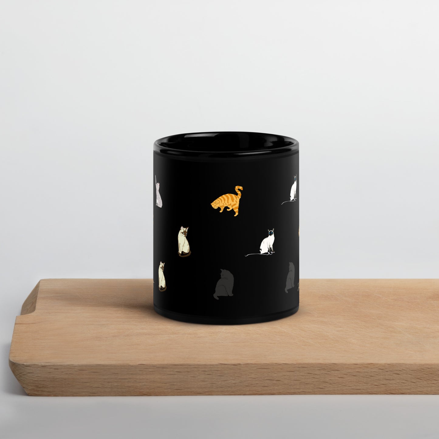 Cat Black Glossy Mug