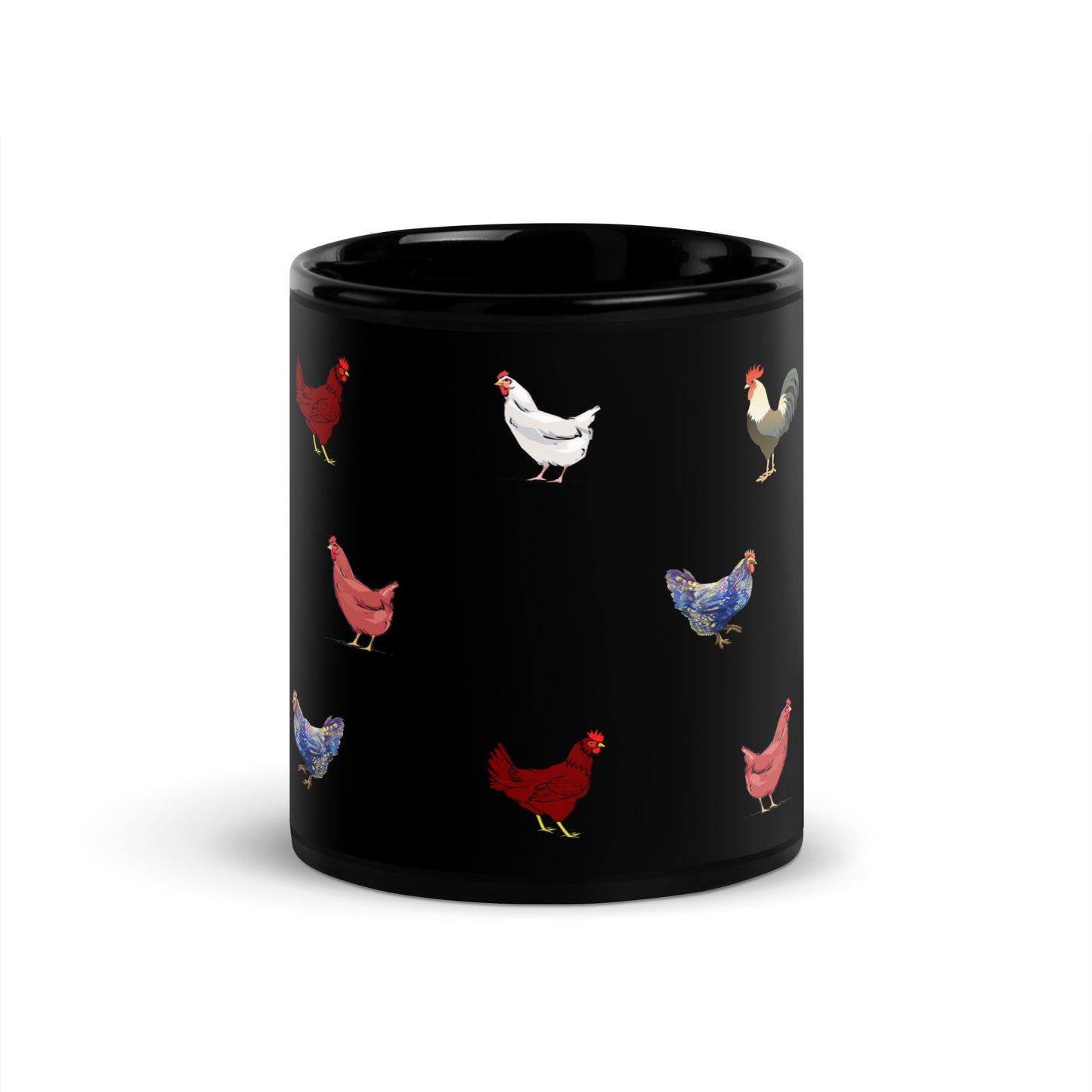 Chicken Black Glossy Mug