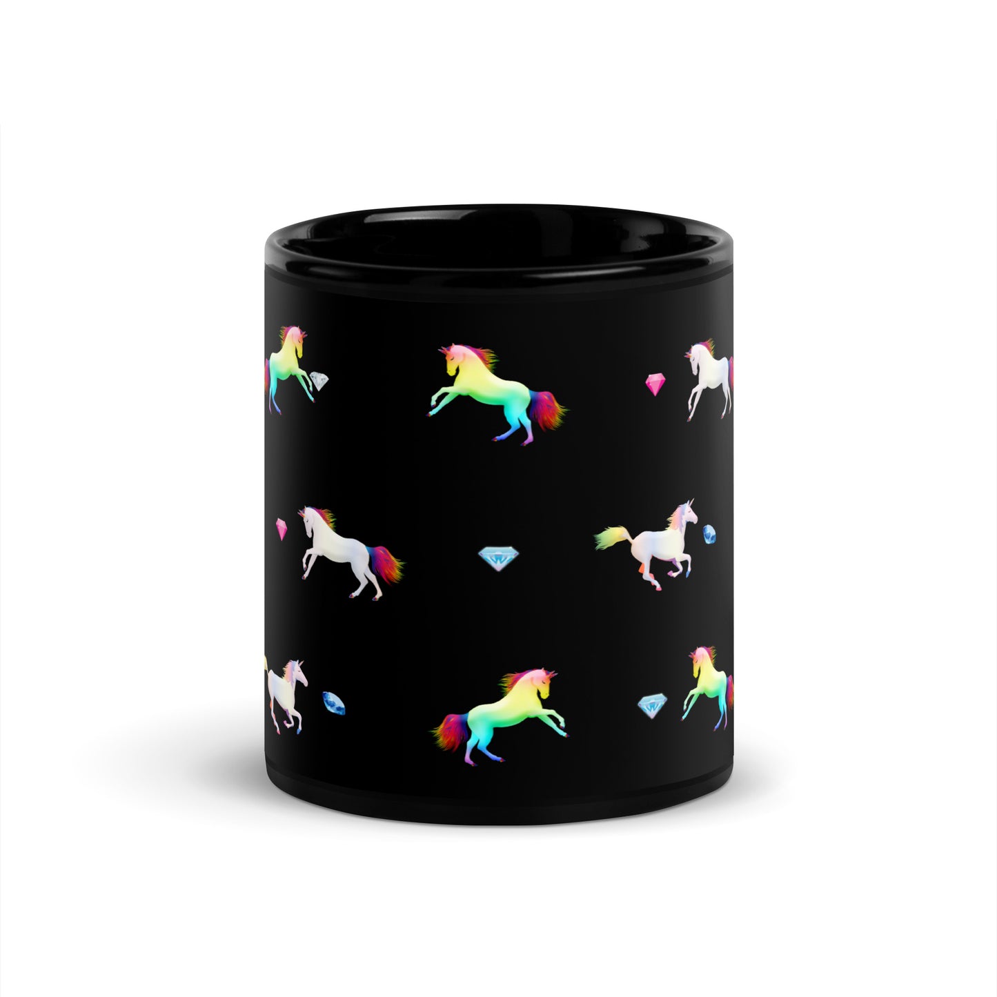 Unicorn Black Glossy Mug