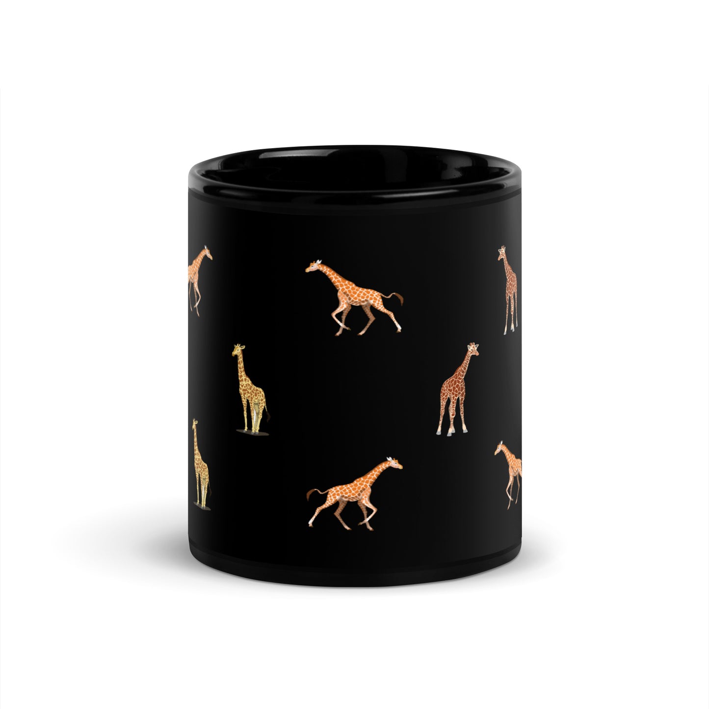 Giraffe Black Glossy Mug