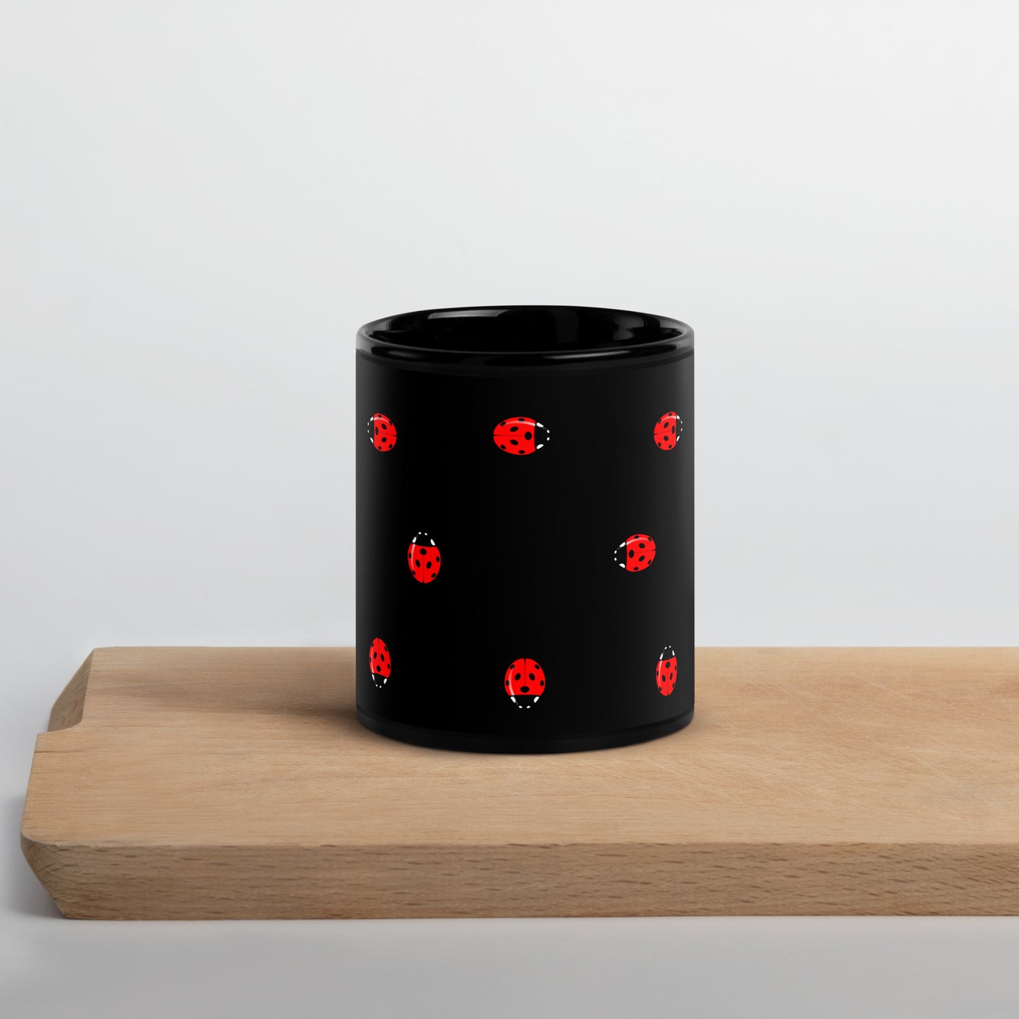 Ladybird Black Glossy Mug