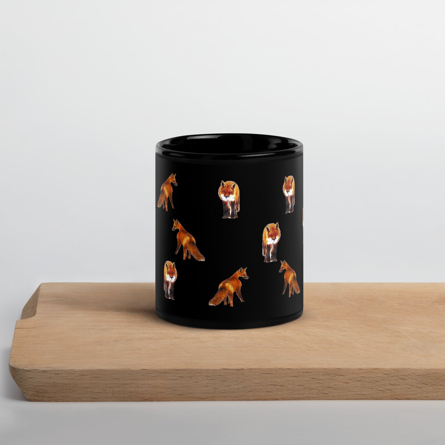 Fox Black Glossy Mug