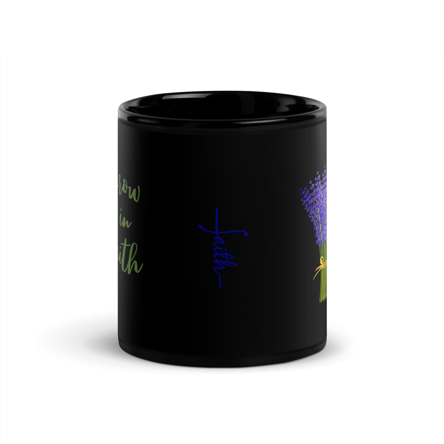 Faith Black Glossy Mug