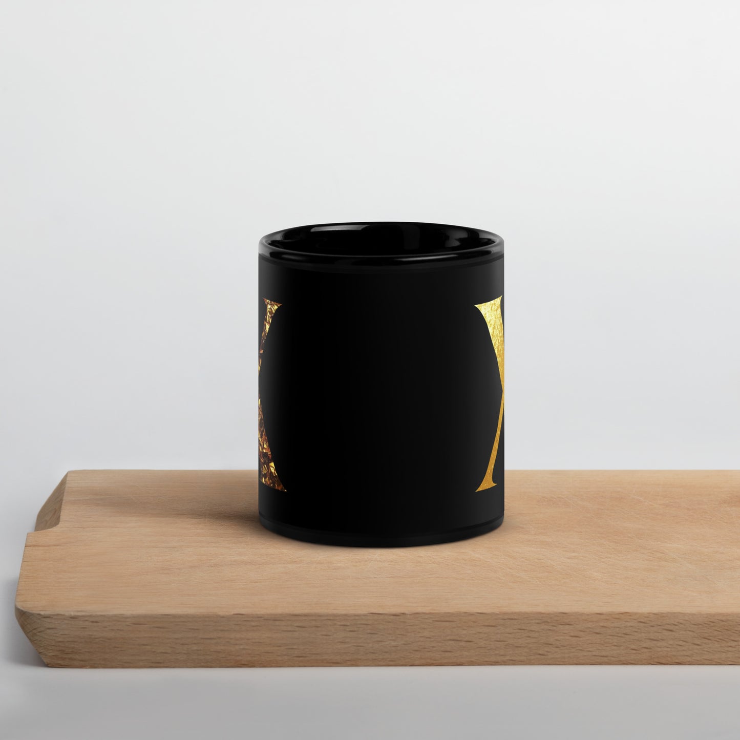 Monogram X Black Glossy Mug