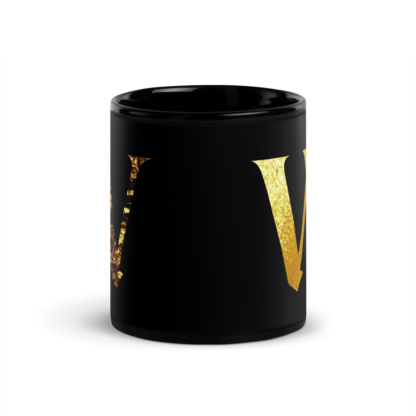 Monogram W Black Glossy Mug