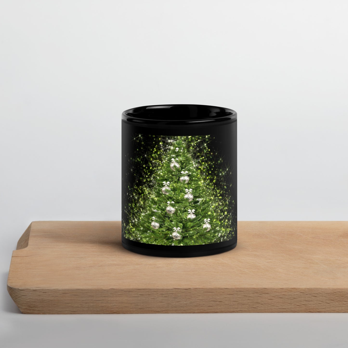 Xmas Tree Black Glossy Mug