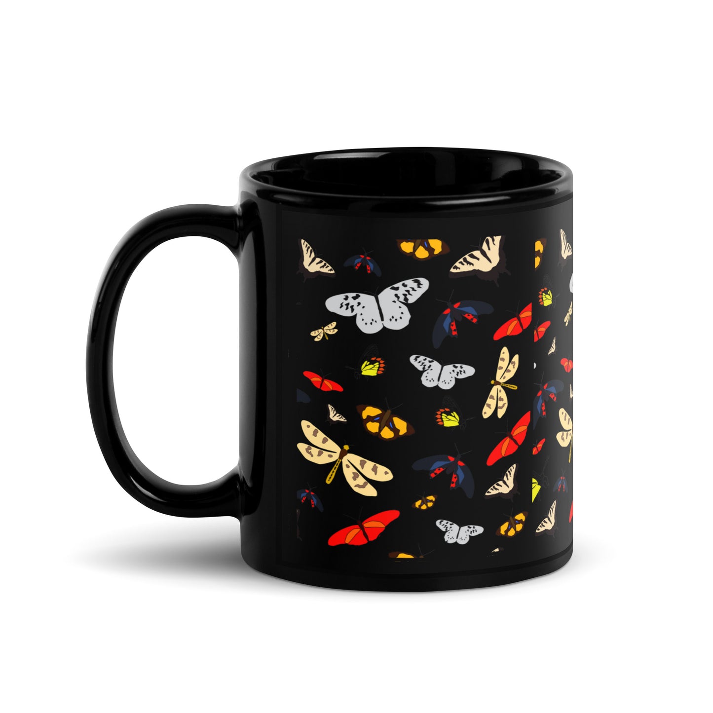 Butterfly Black Glossy Coffee Mug