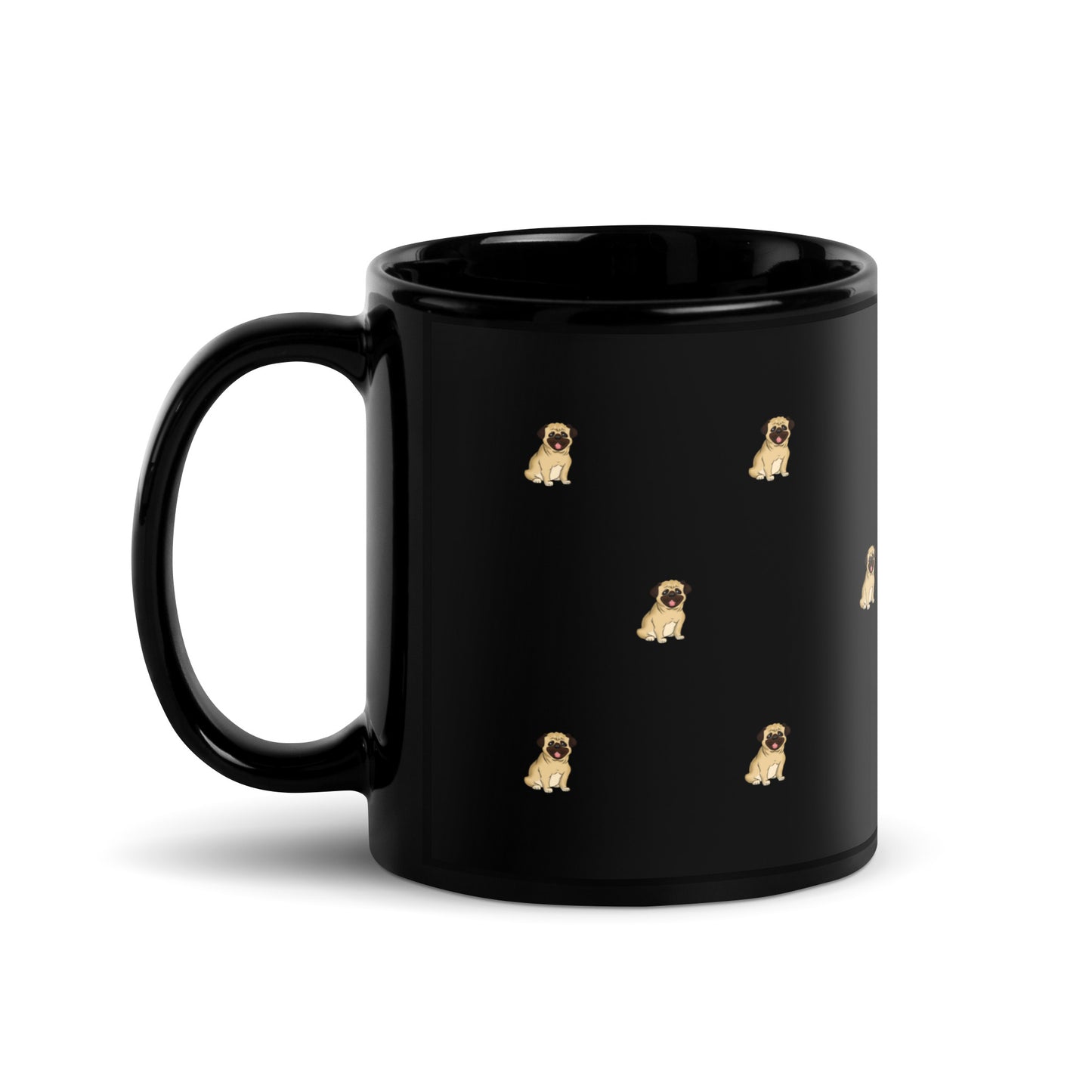 Pug Black Glossy Mug