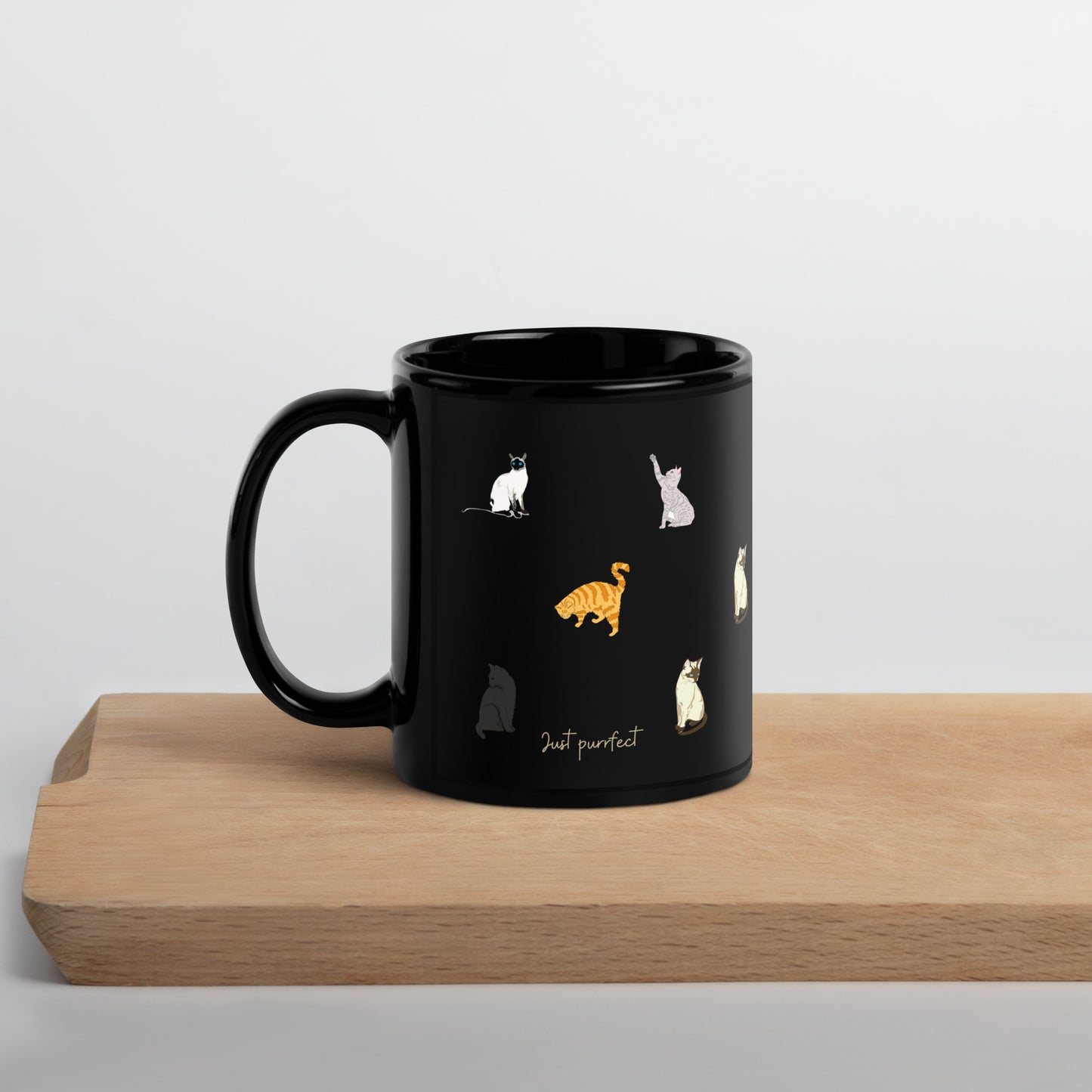 Cat Black Glossy Mug