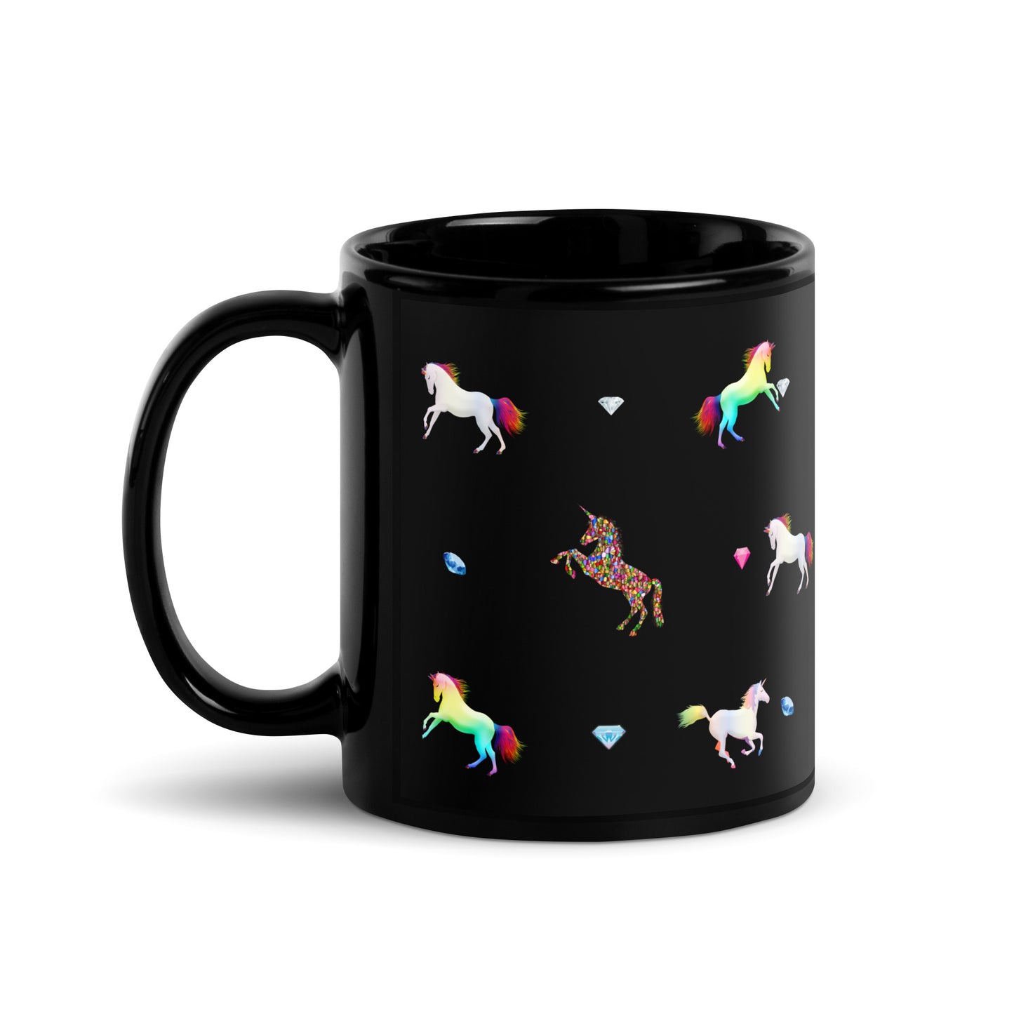 Unicorn Black Glossy Mug