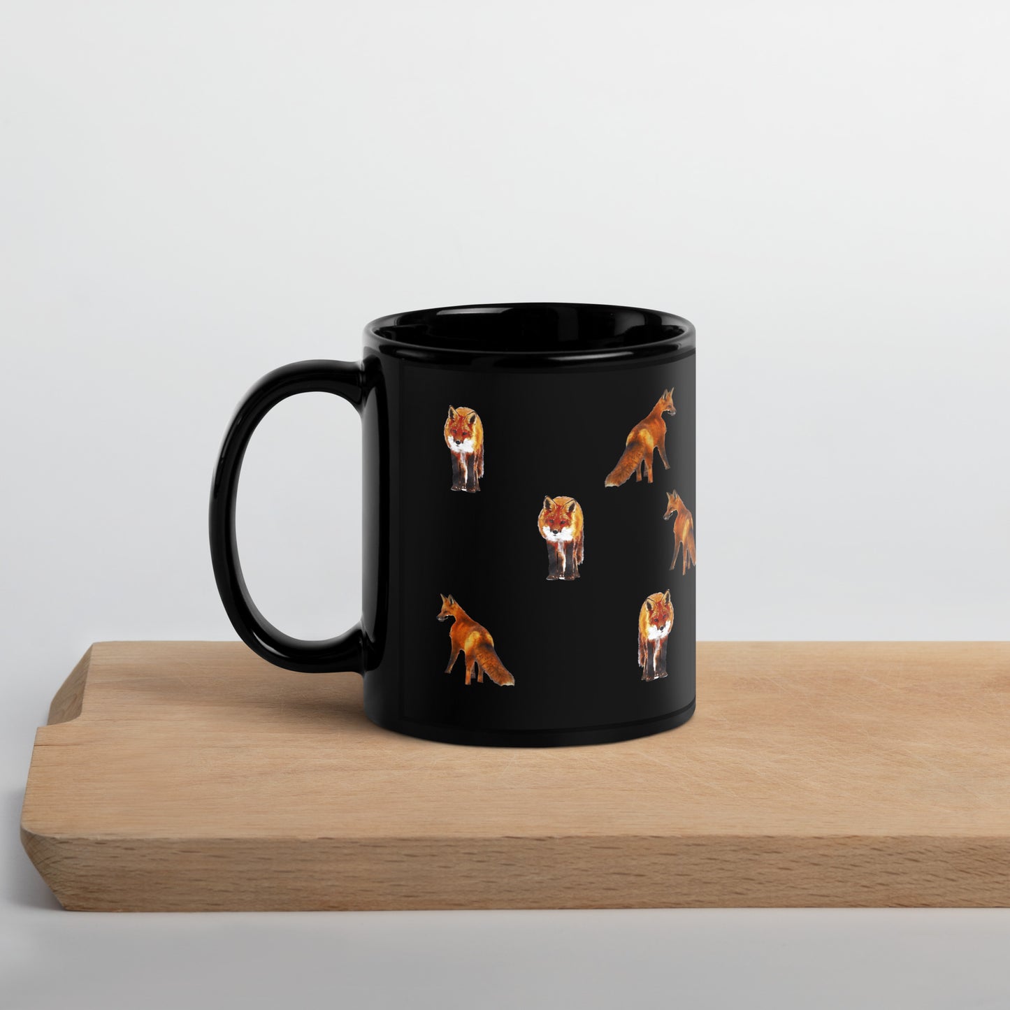 Fox Black Glossy Mug