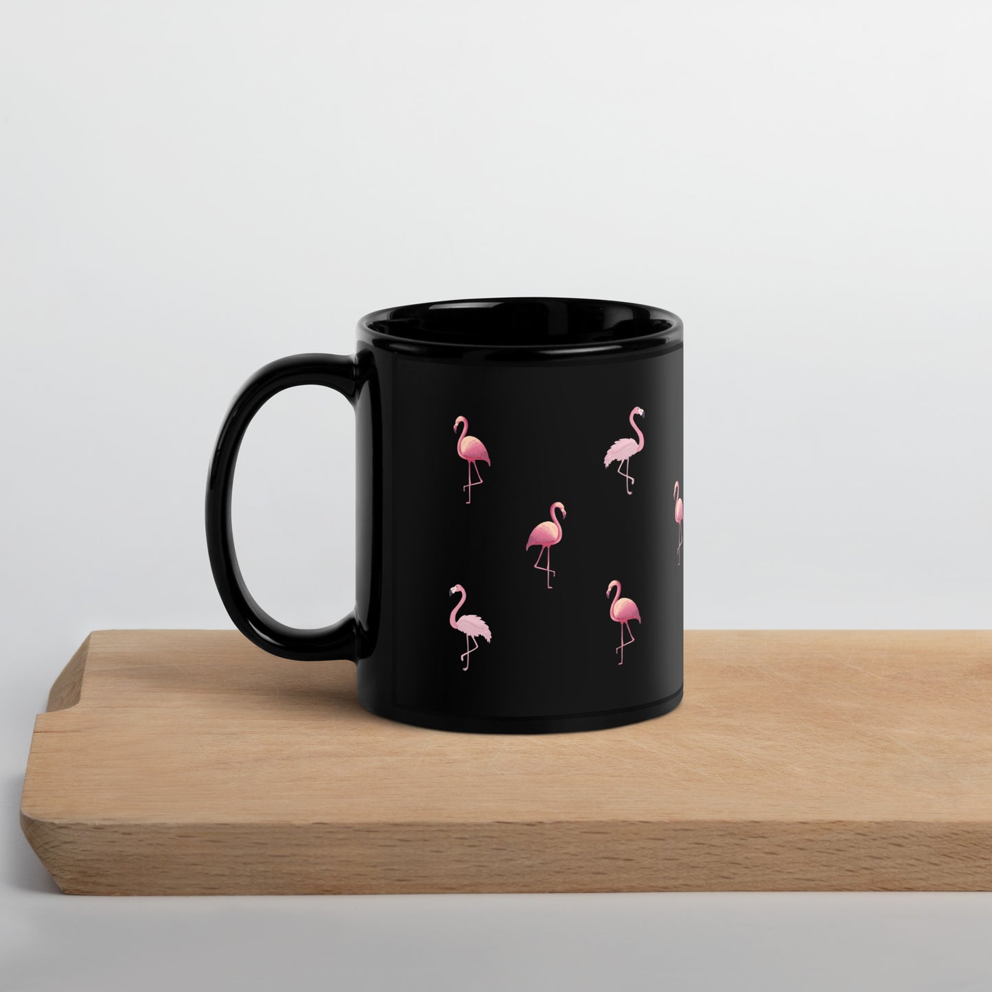 Flamingo Black Glossy Mug