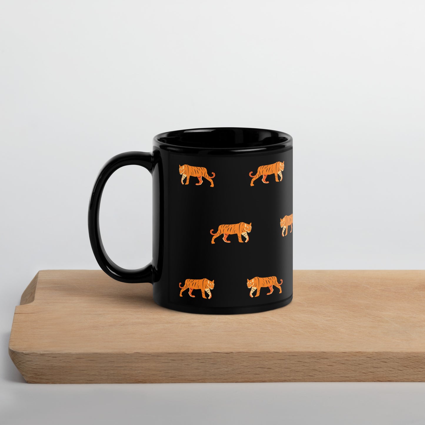 Tiger Black Glossy Mug