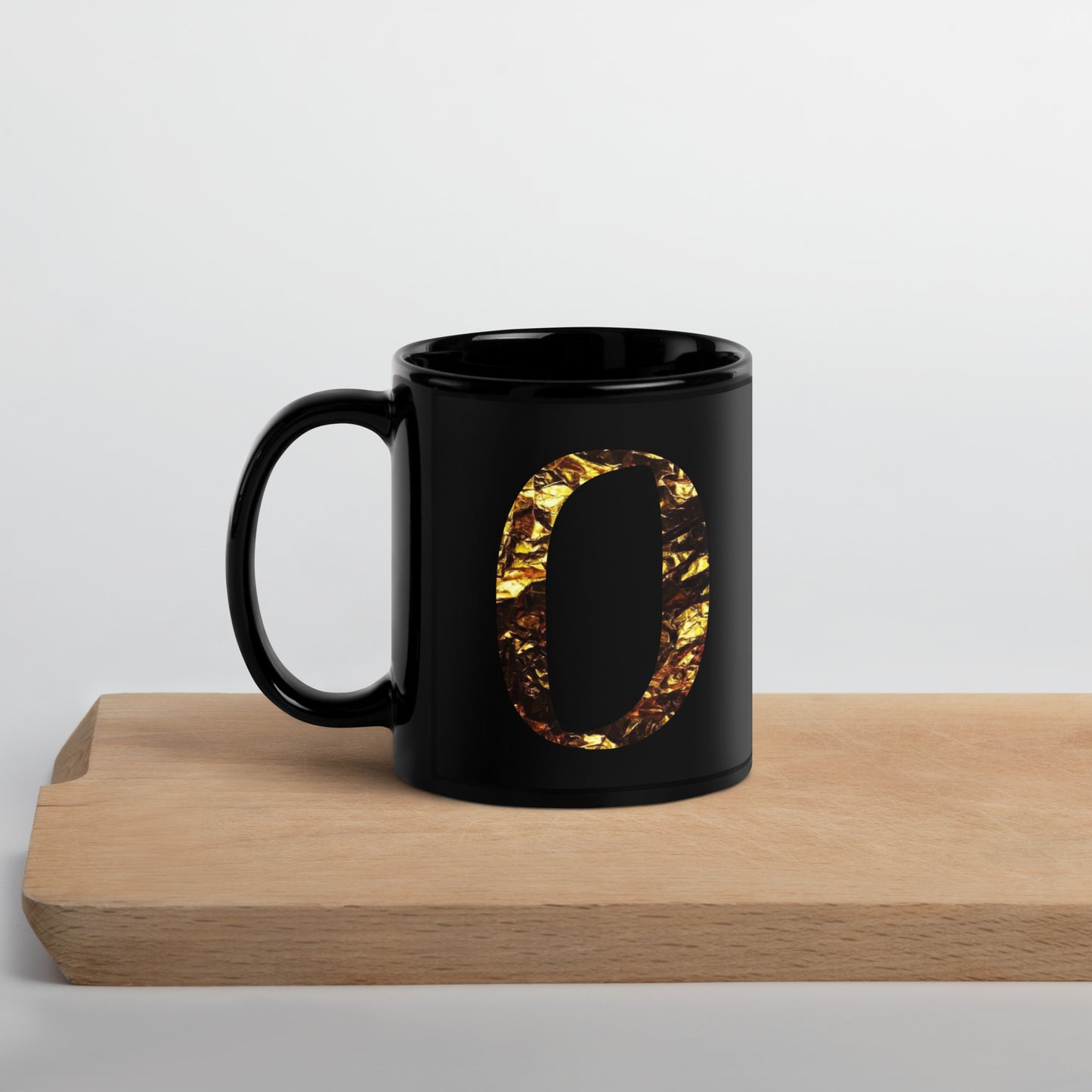 Monogram O Black Glossy Mug