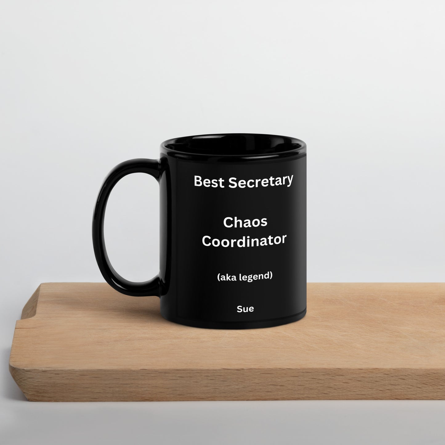 Personalised Surgical Secretary Black Glossy Mug