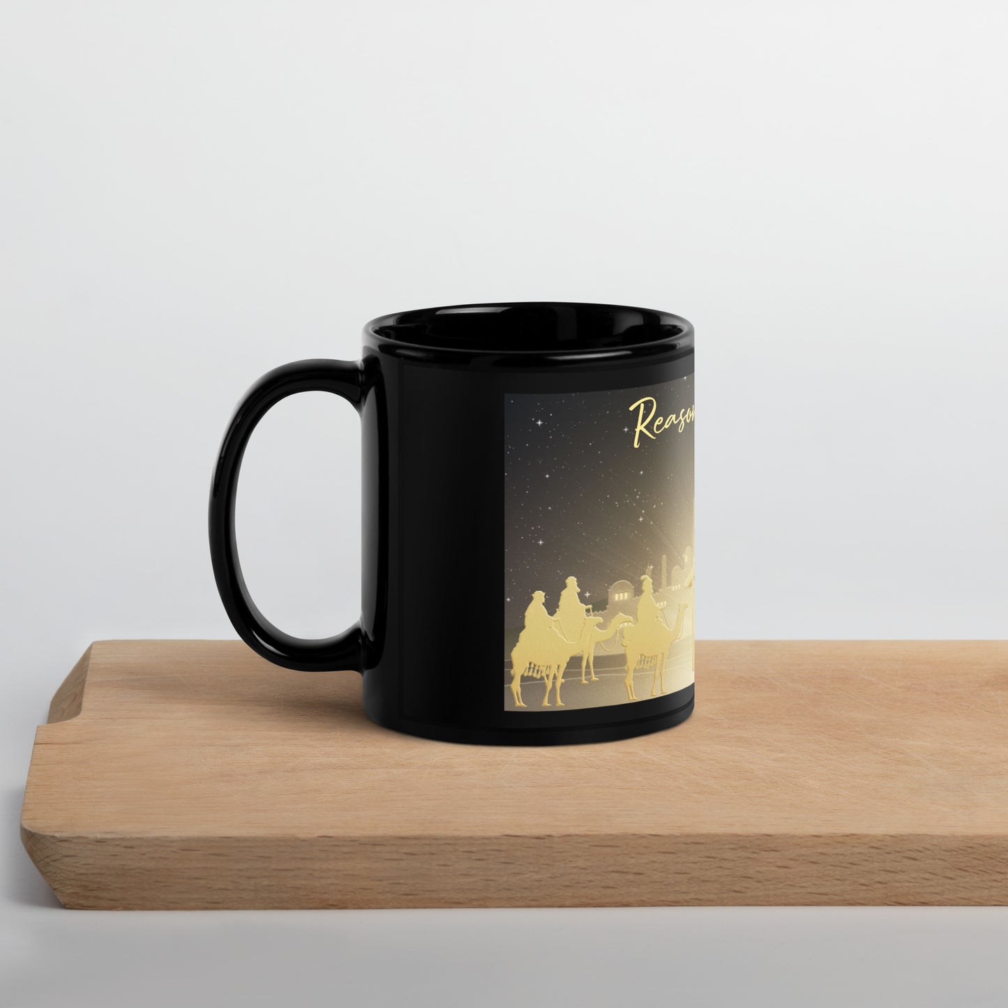 Reason For The Season Black Glossy Mug