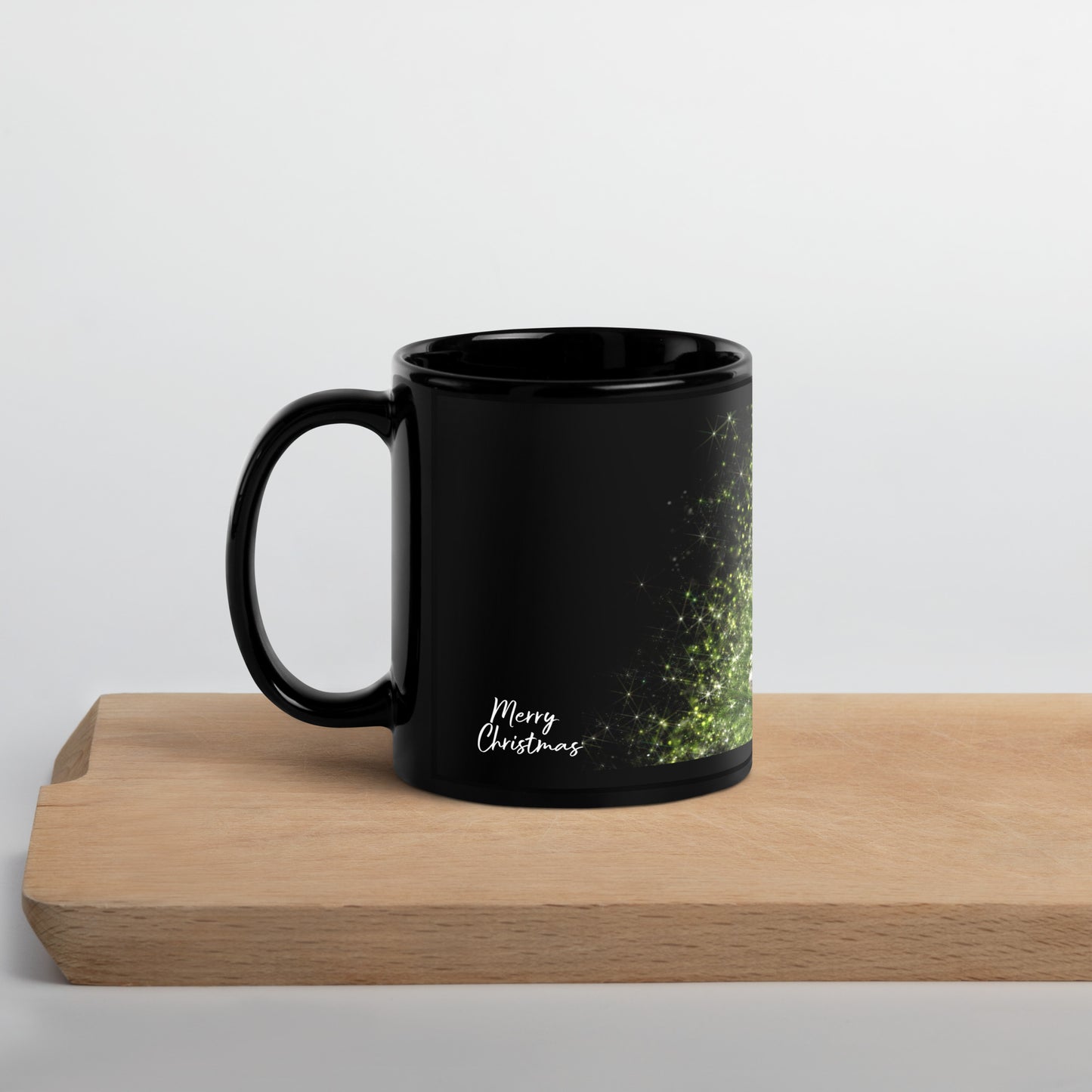 Xmas Tree Black Glossy Mug