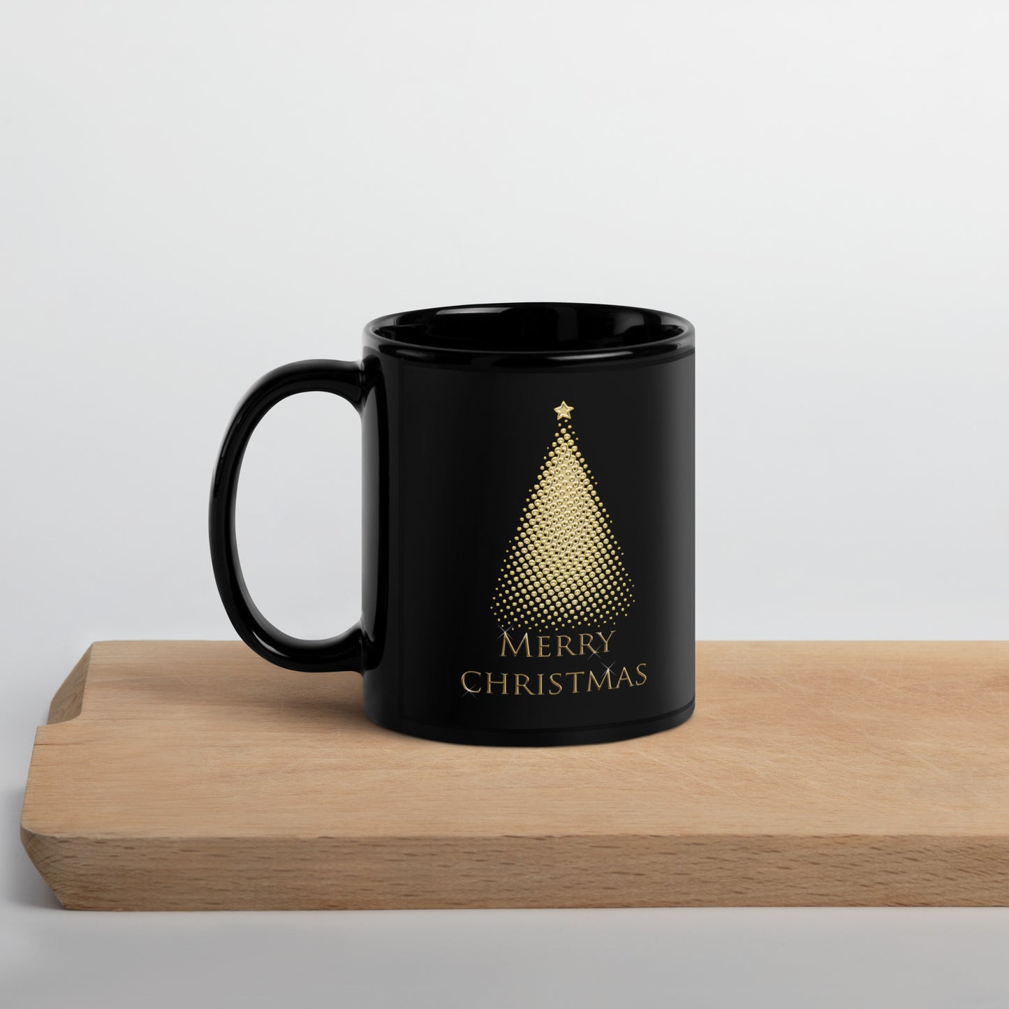 Christmas Tree Black Glossy Mug