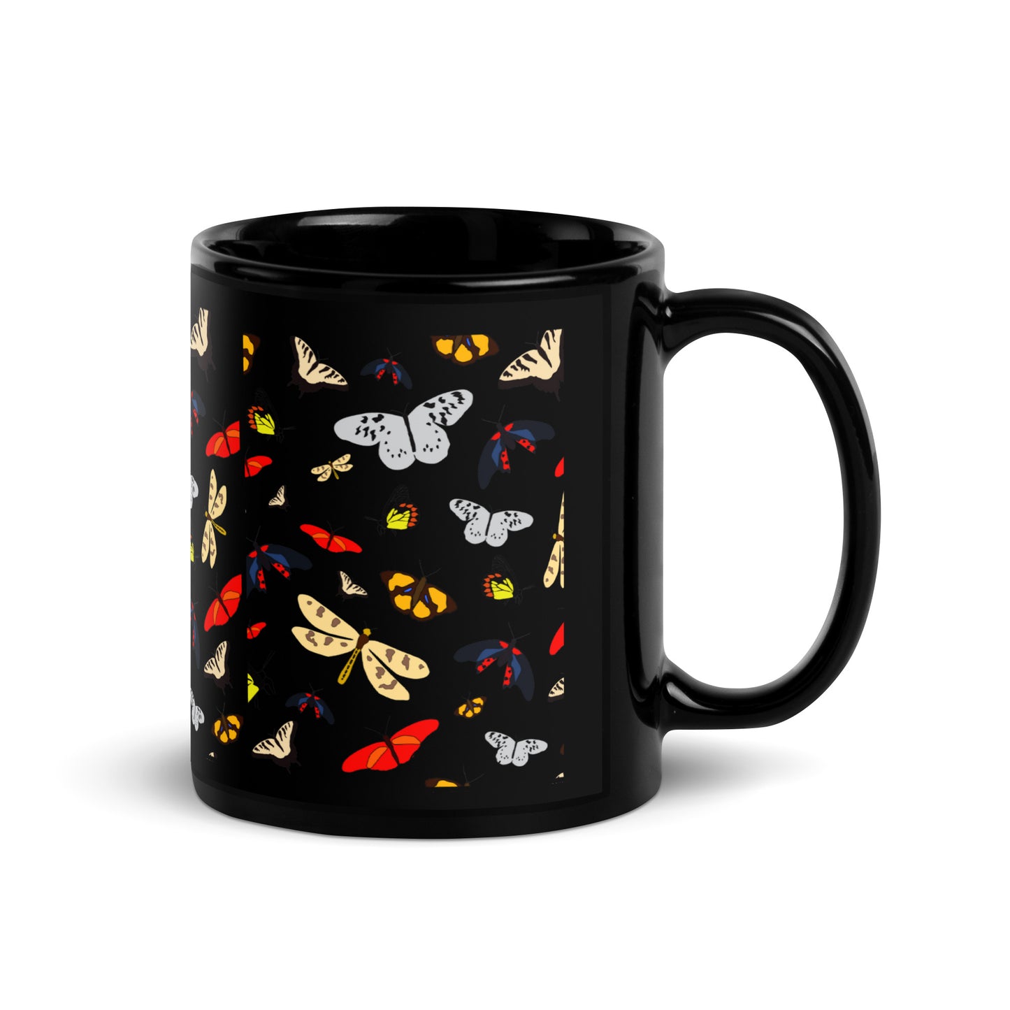 Butterfly Black Glossy Coffee Mug