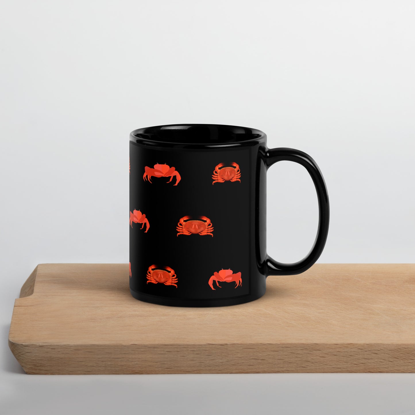 Crab Black Glossy Mug