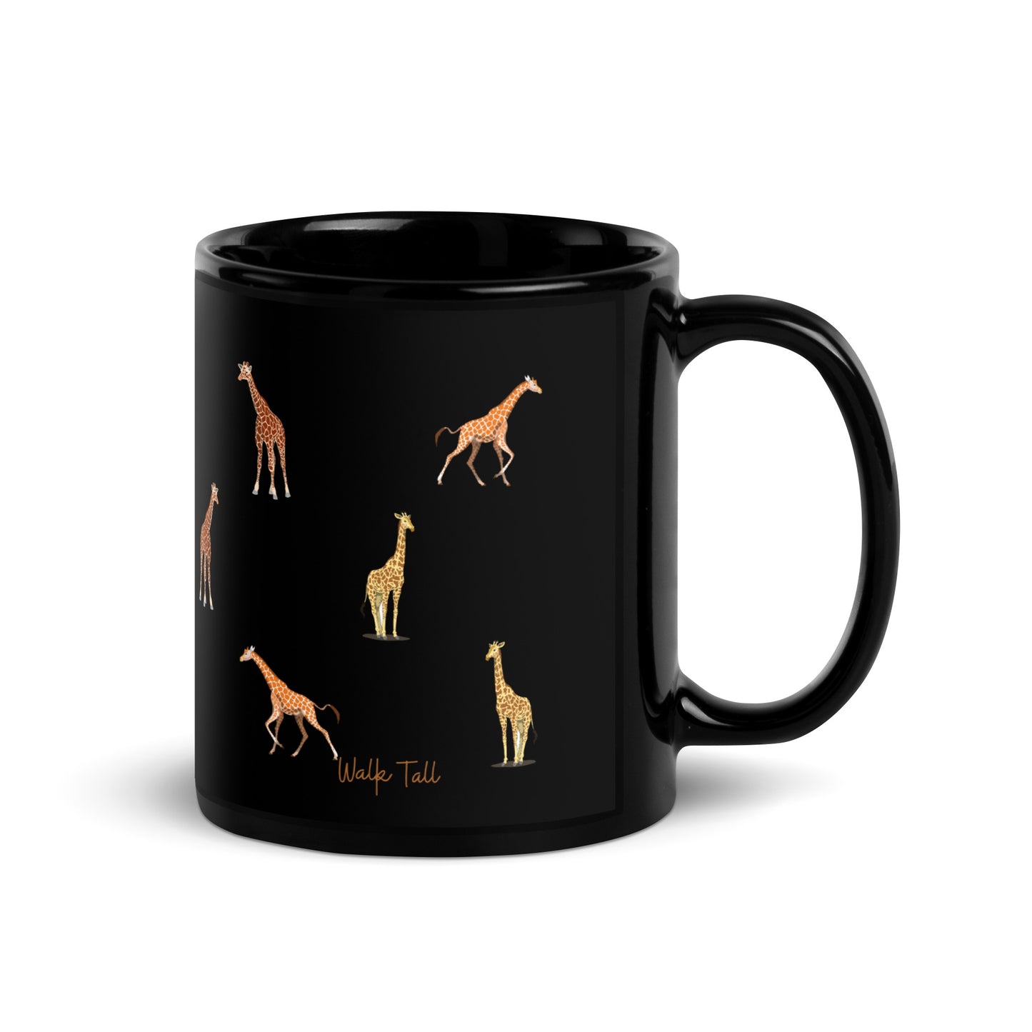 Giraffe Black Glossy Mug