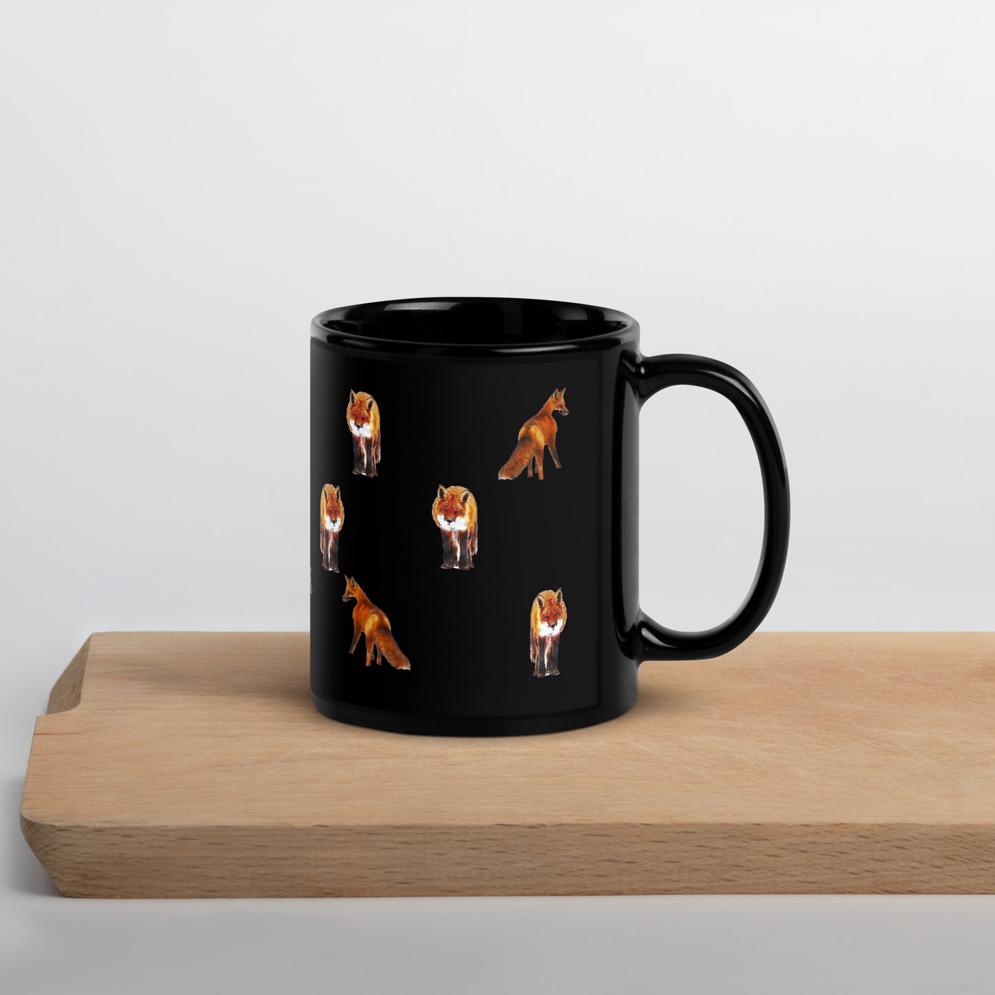 Fox Black Glossy Mug