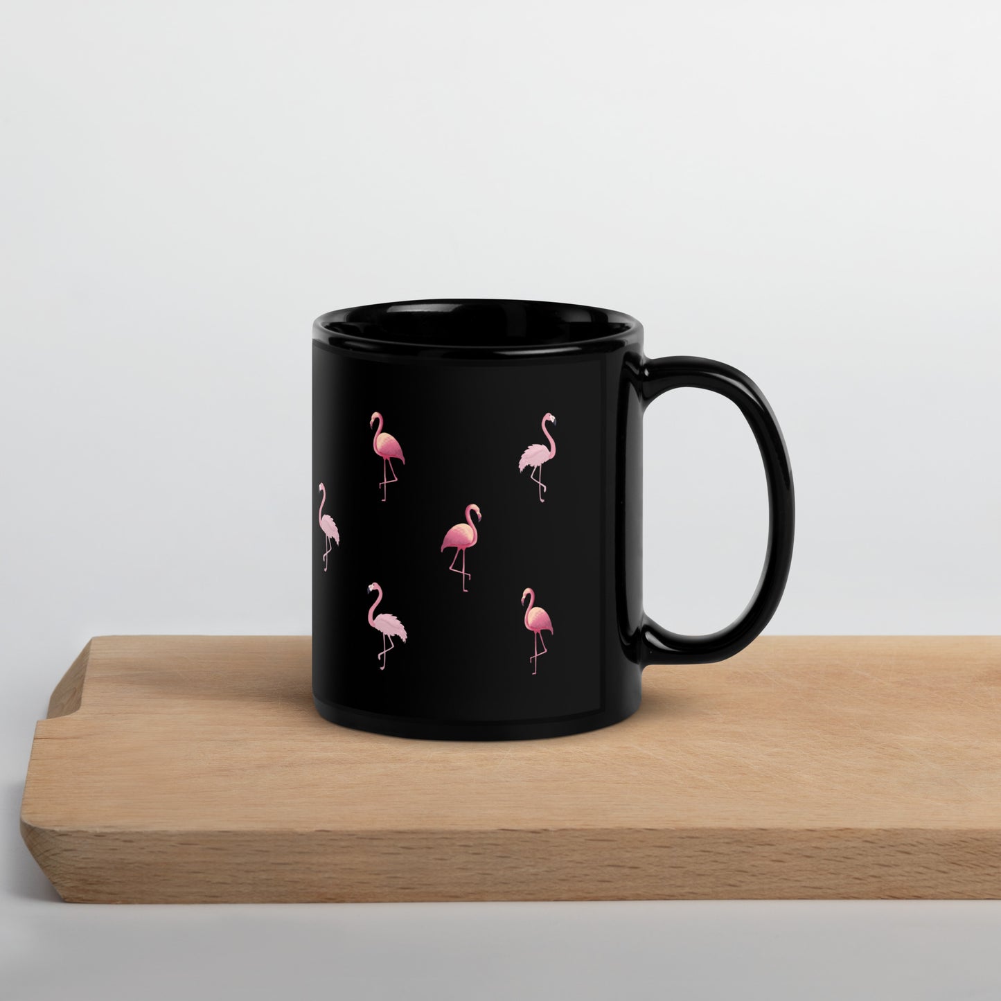 Flamingo Black Glossy Mug