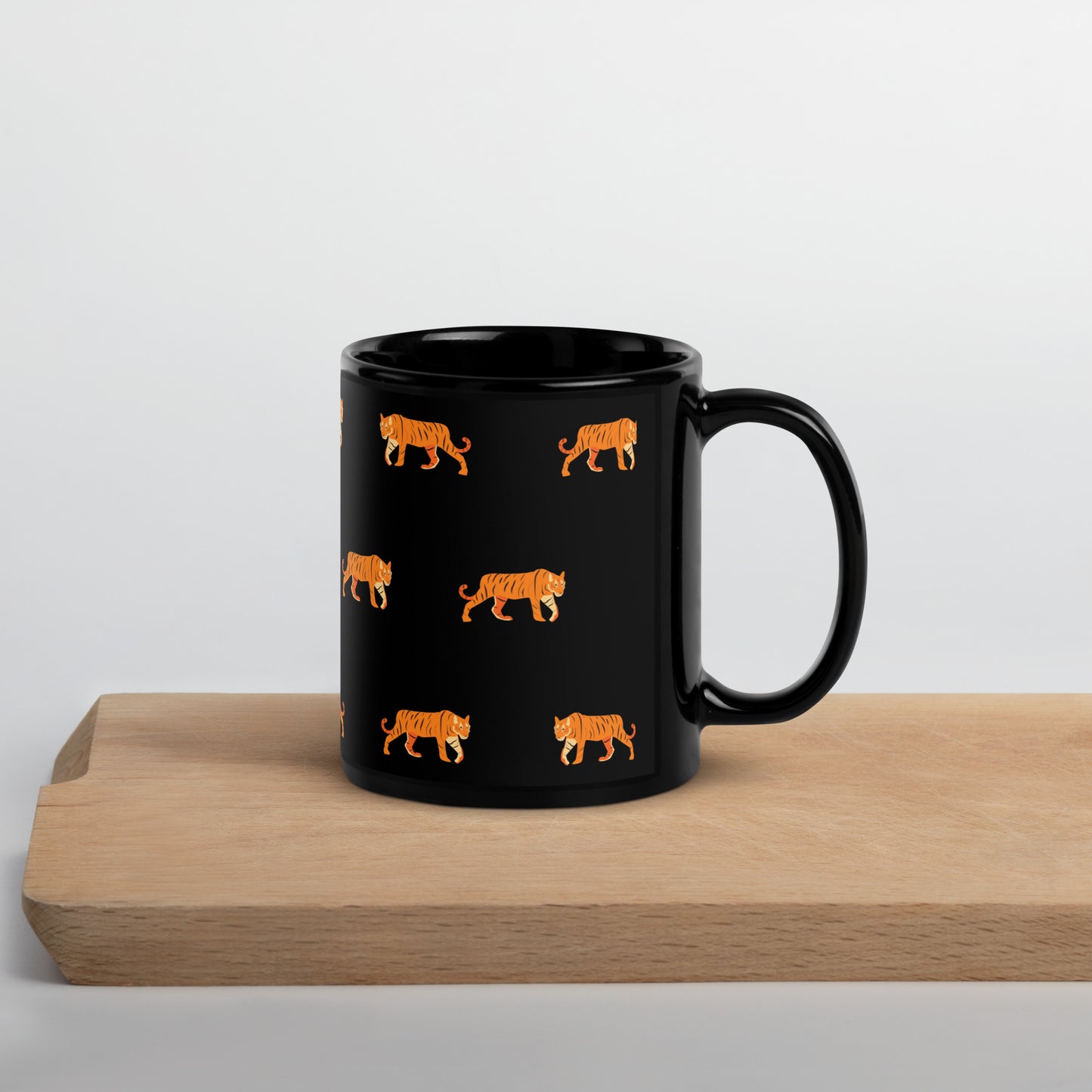 Tiger Black Glossy Mug