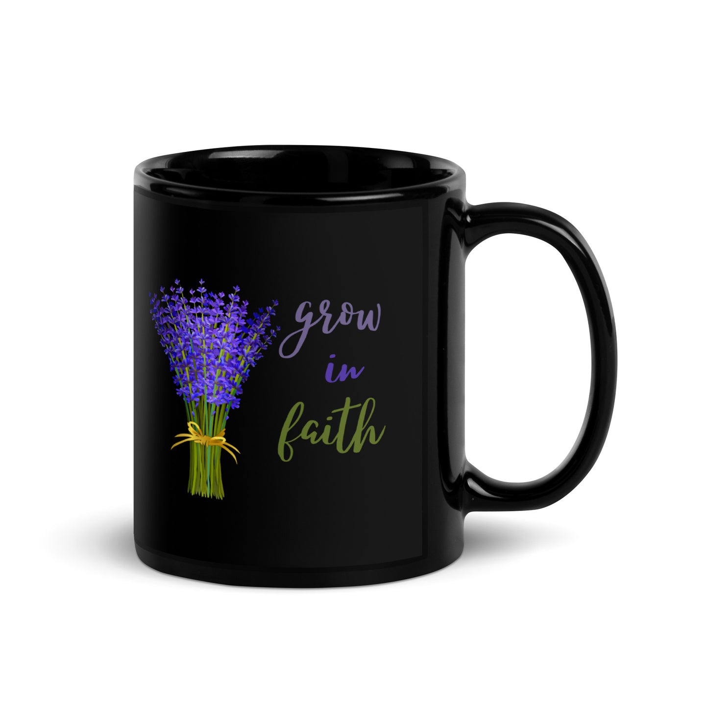 Faith Black Glossy Mug