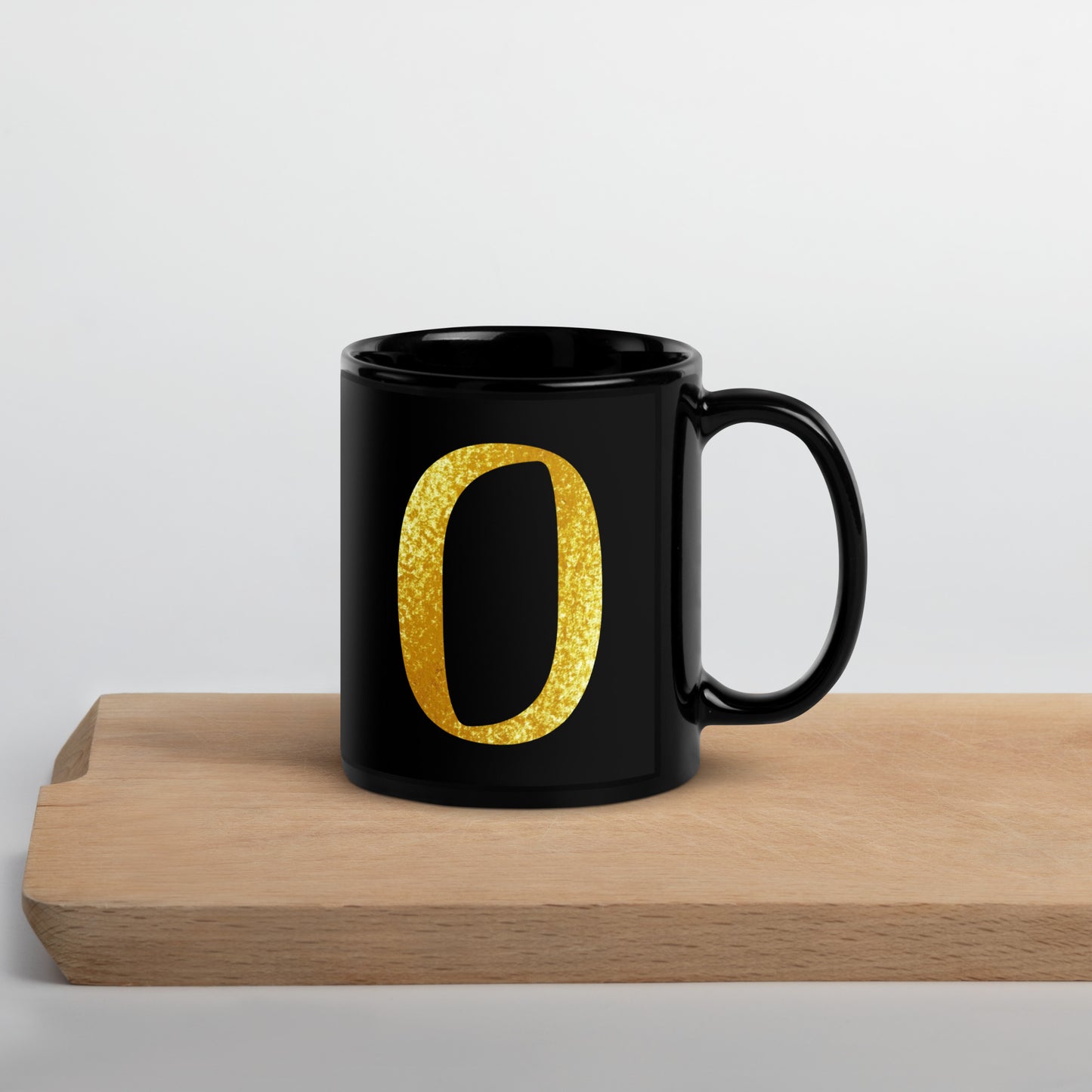 Monogram O Black Glossy Mug