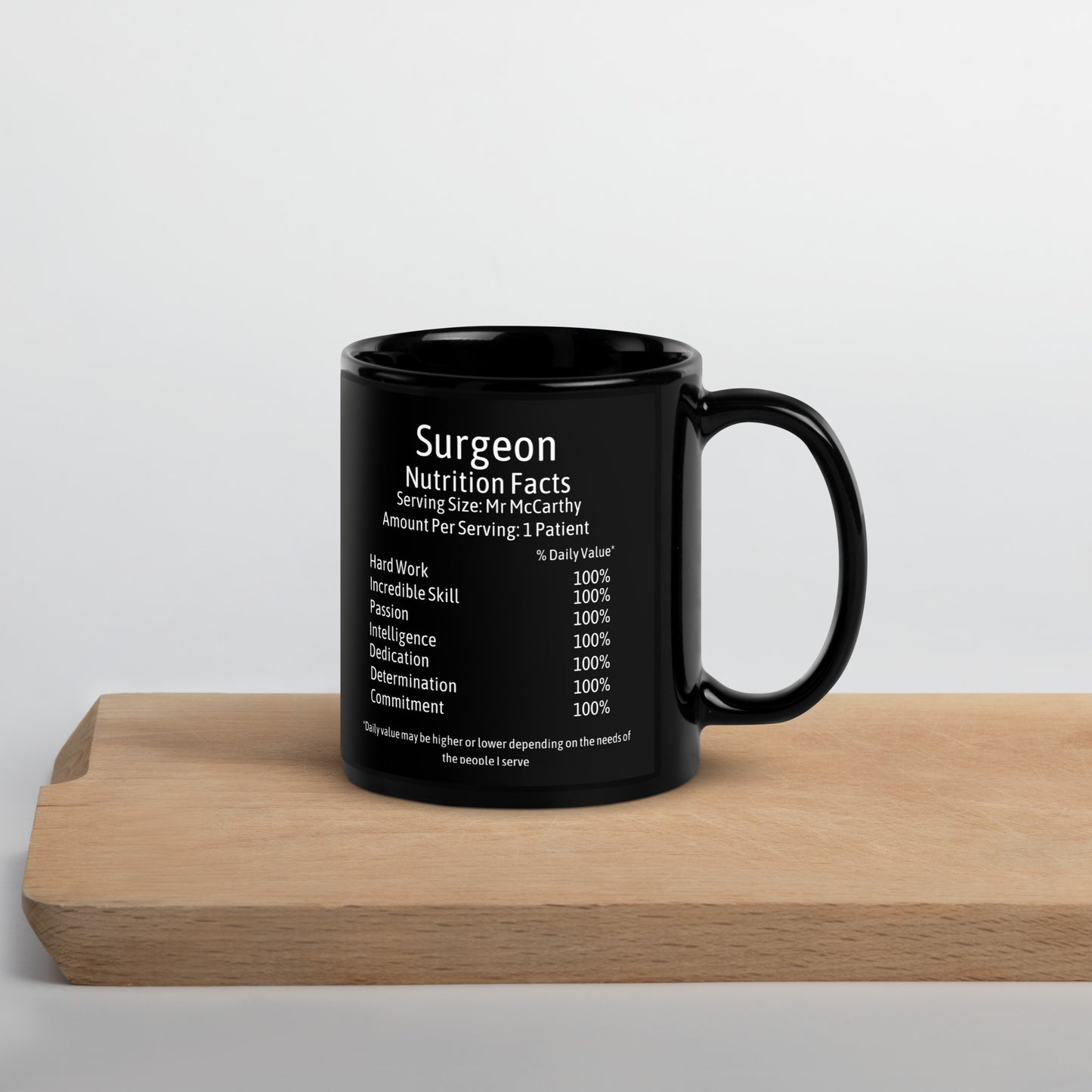 Personalised Surgeon Black Mug