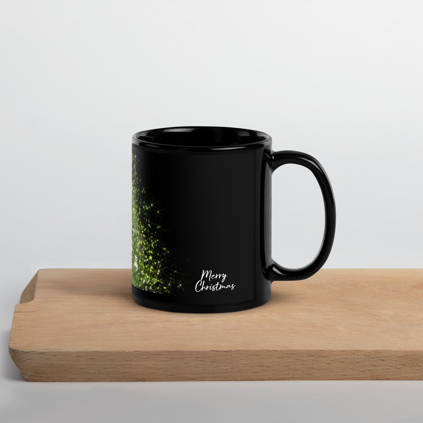 Xmas Tree Black Glossy Mug