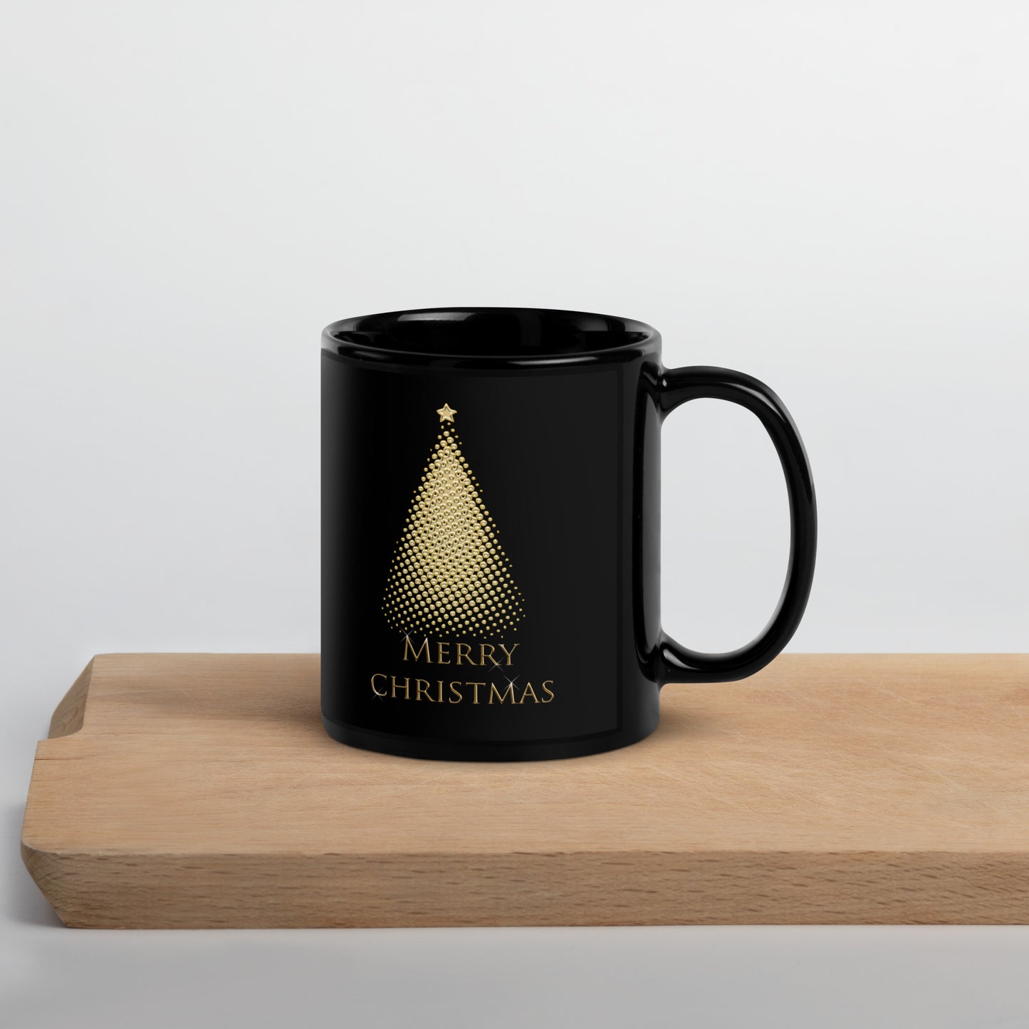 Christmas Tree Black Glossy Mug