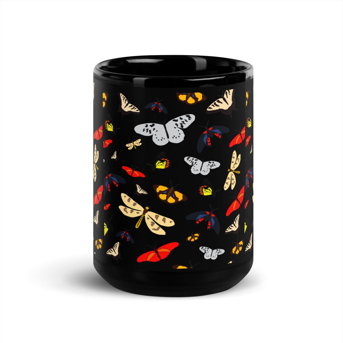 Butterfly Black Glossy Coffee Mug